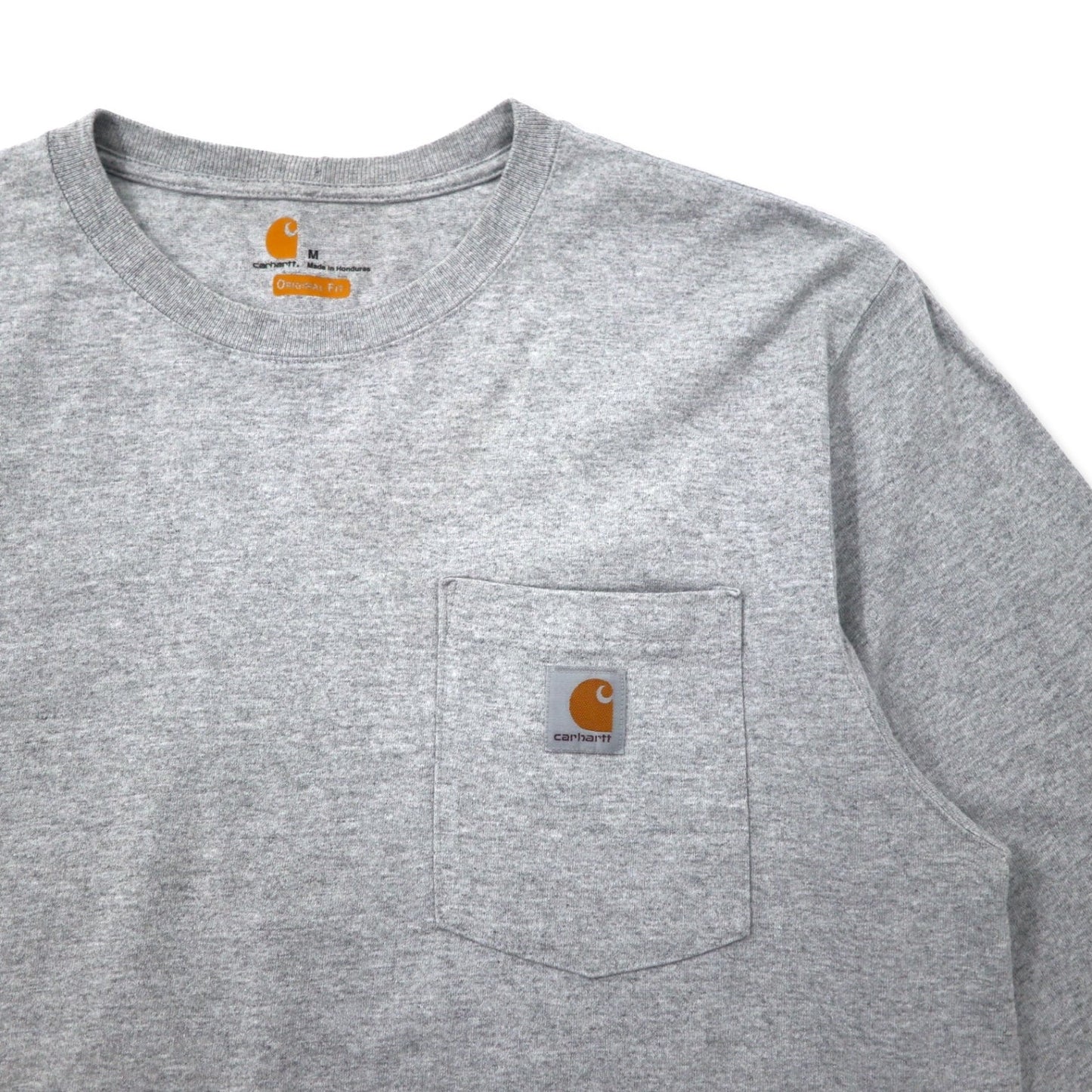 carhartt ロングスリーブ Tシャツ ロンTM グレーコットン ORIGINAL FIT ワンポイントロゴ ホンジュラス製