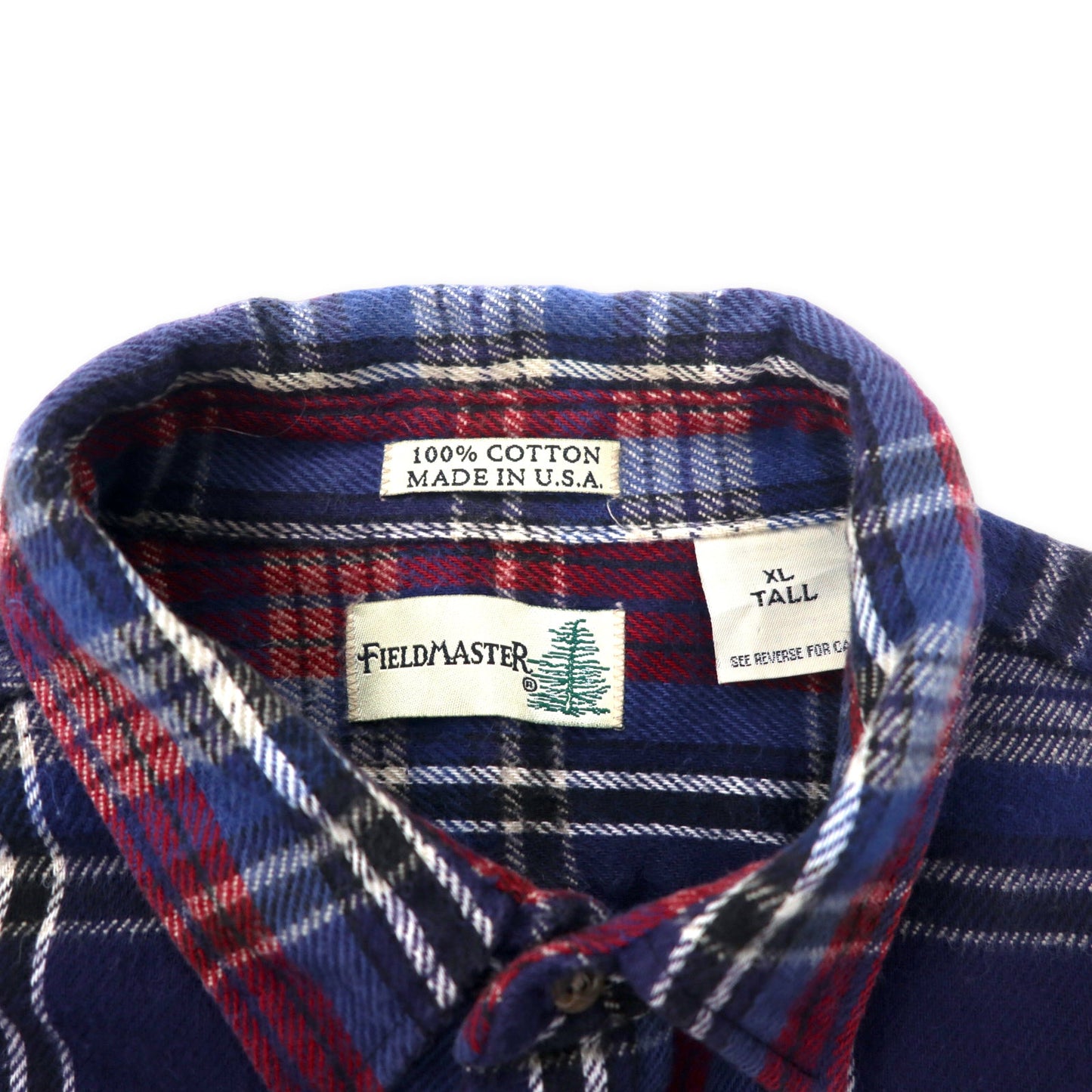 FIELD MASTER USA製 ヘビーフランネルシャツ XL ブルー チェック コットン ビッグサイズ