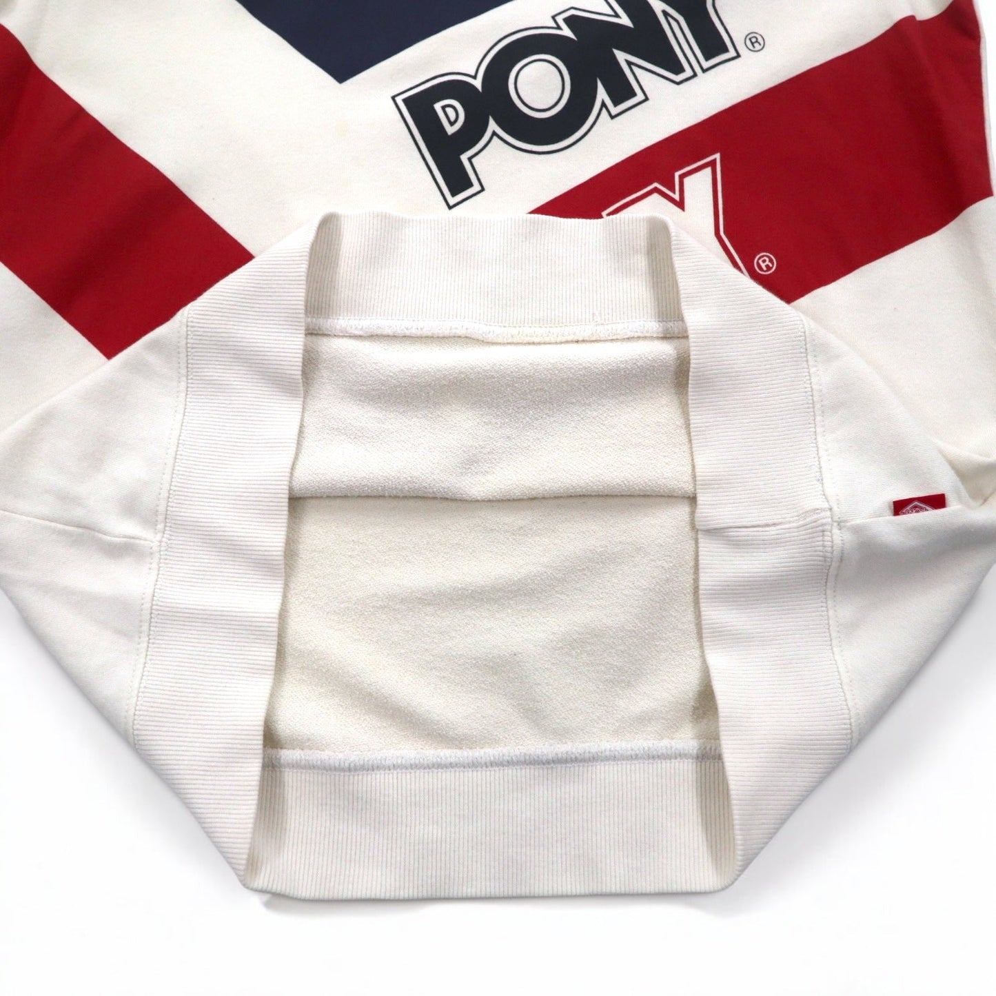 Vintage PONY Crewneck Sweatshirt クルーネックスウェット L ホワイト ネイビー レッド トリコロール