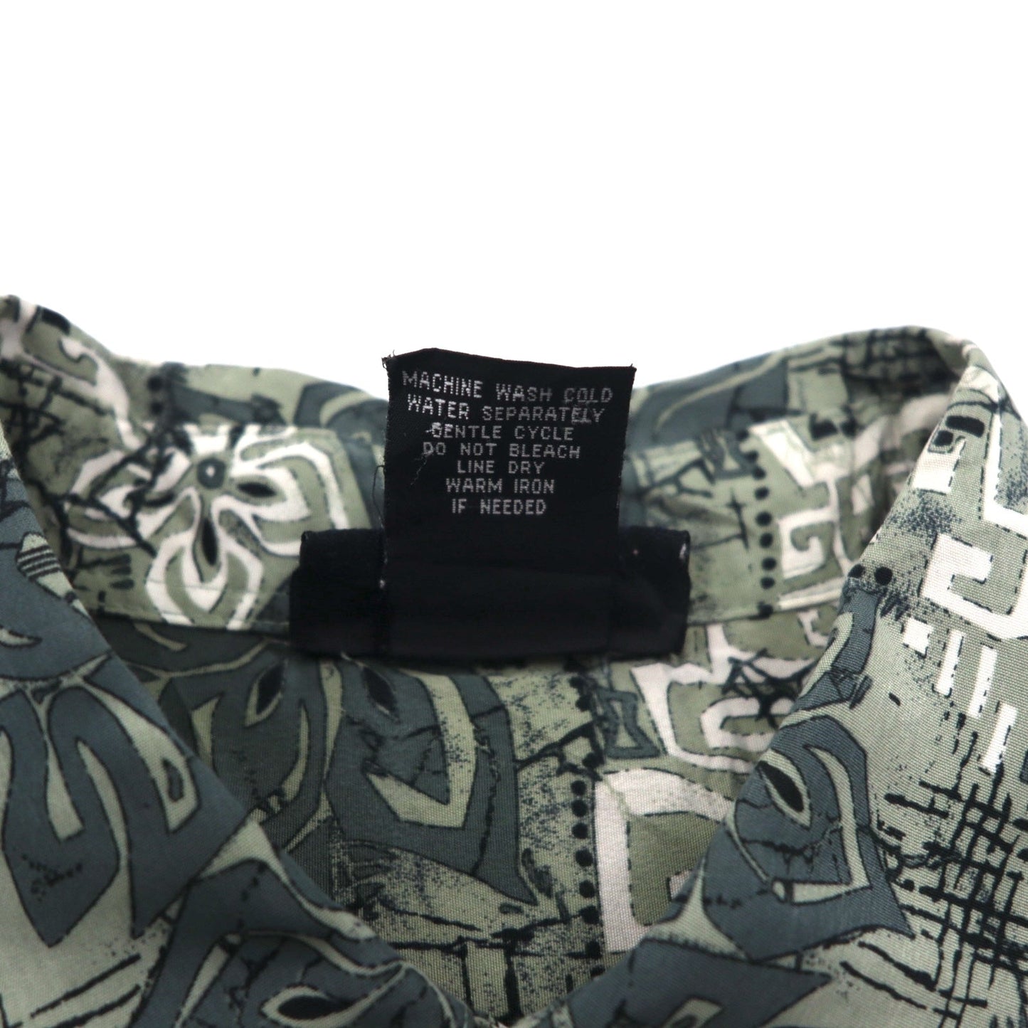 Vintage 90s Hawaiian Shirt 90年代 OXIDE アロハシャツ XL ビッグサイズ カーキ ポリエステル 総柄