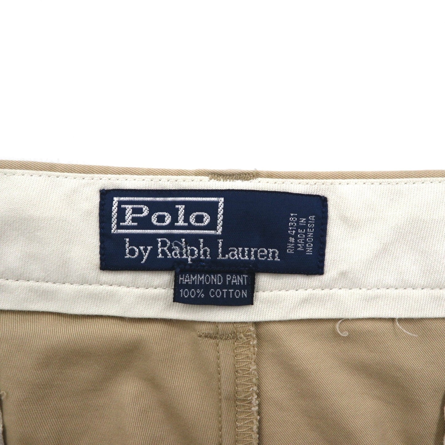 Polo by Ralph Lauren 90年代 HAMMOND PANT ポロチノ 2タック ワイド チノパンツ L ベージュ コットン