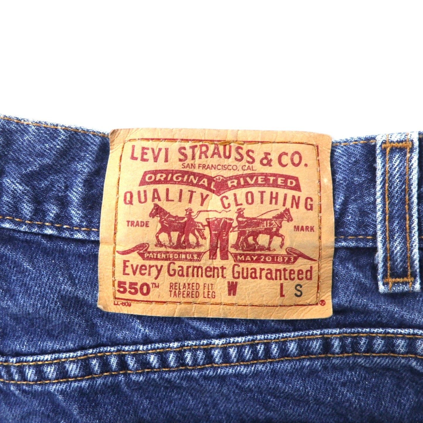 Levi's USA製 550 リラックスフィット テーパード デニムパンツ 12 ブルー コットン ジッパーフライ ボタン裏512