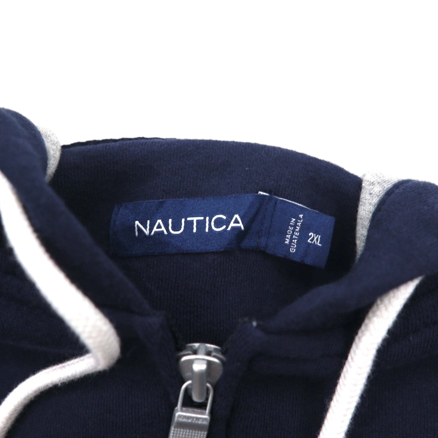 NAUTICA ビッグサイズ フルジップパーカー 2XL ネイビー 裏起毛 ワンポイントロゴ刺繍