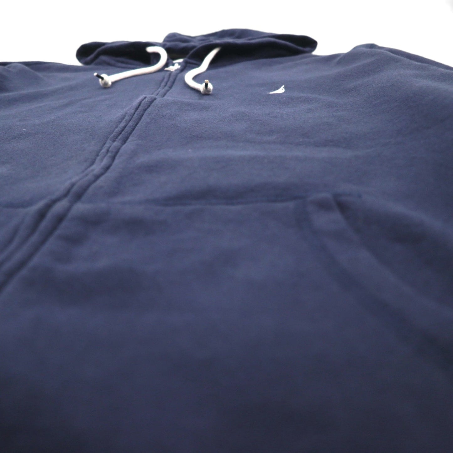 NAUTICA ビッグサイズ フルジップパーカー 2XL ネイビー 裏起毛 ワンポイントロゴ刺繍