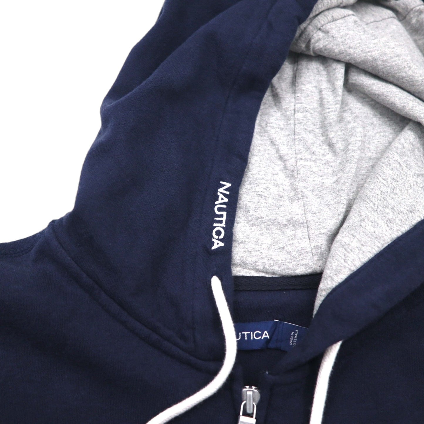 NAUTICA ビッグサイズ フルジップパーカー 2XL ネイビー 裏起毛 ワンポイントロゴ刺繍