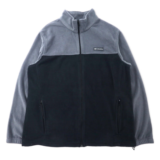 Columbia バイカラー フルジップ フリースジャケット 2X グレー ブラック ポリエステル XS1247
