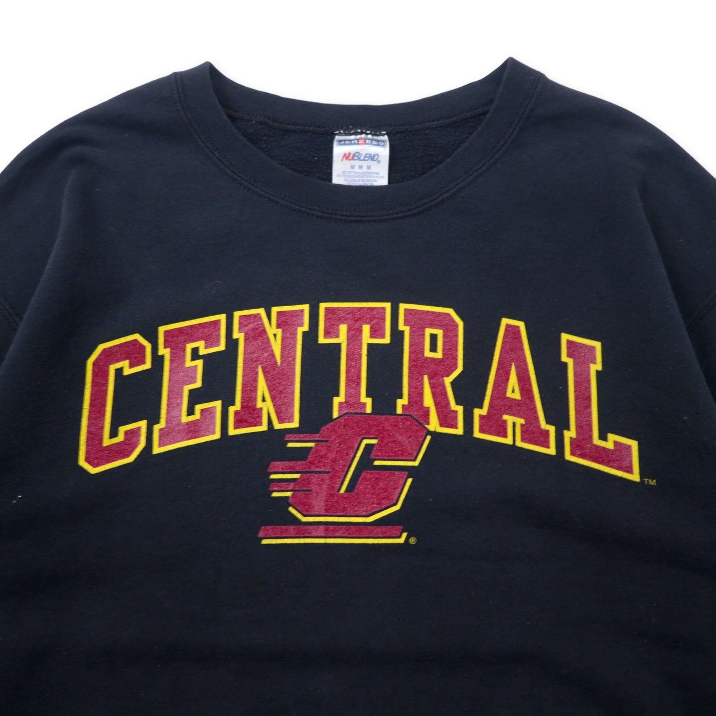 JERZEES カレッジ プリント スウェット M ブラック コットン CENTRAL ホンジュラス製
