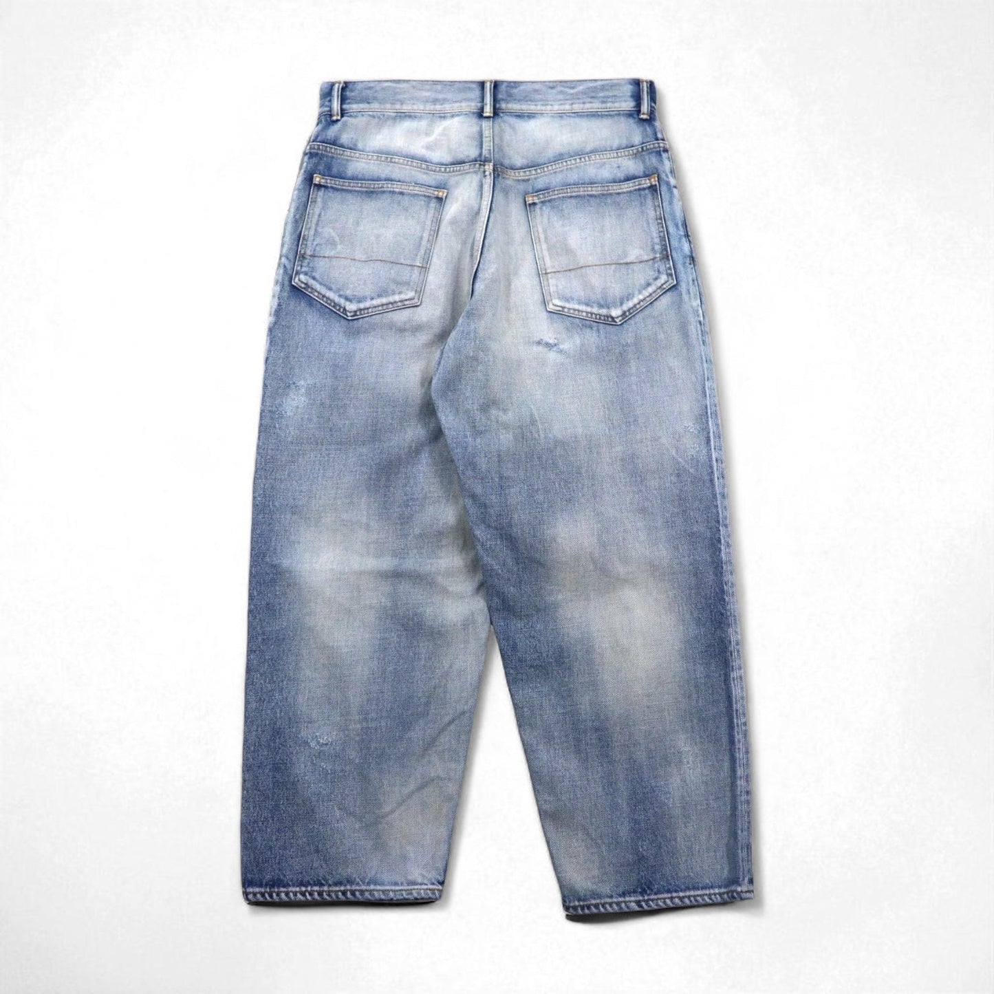 ANCELLM セルビッヂ テーパード デニムパンツ SELVEDGE TAPERED 5P DENIM PANTS L インディゴ ヴィンテージ加工 ANC-PT03-B