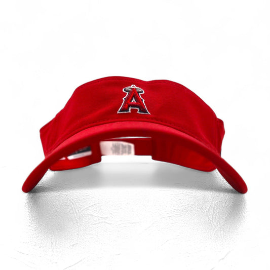 NIKEドライフィット サンバイザー キャップ FREE レッド MLB Los Angeles Angels スウォッシュ