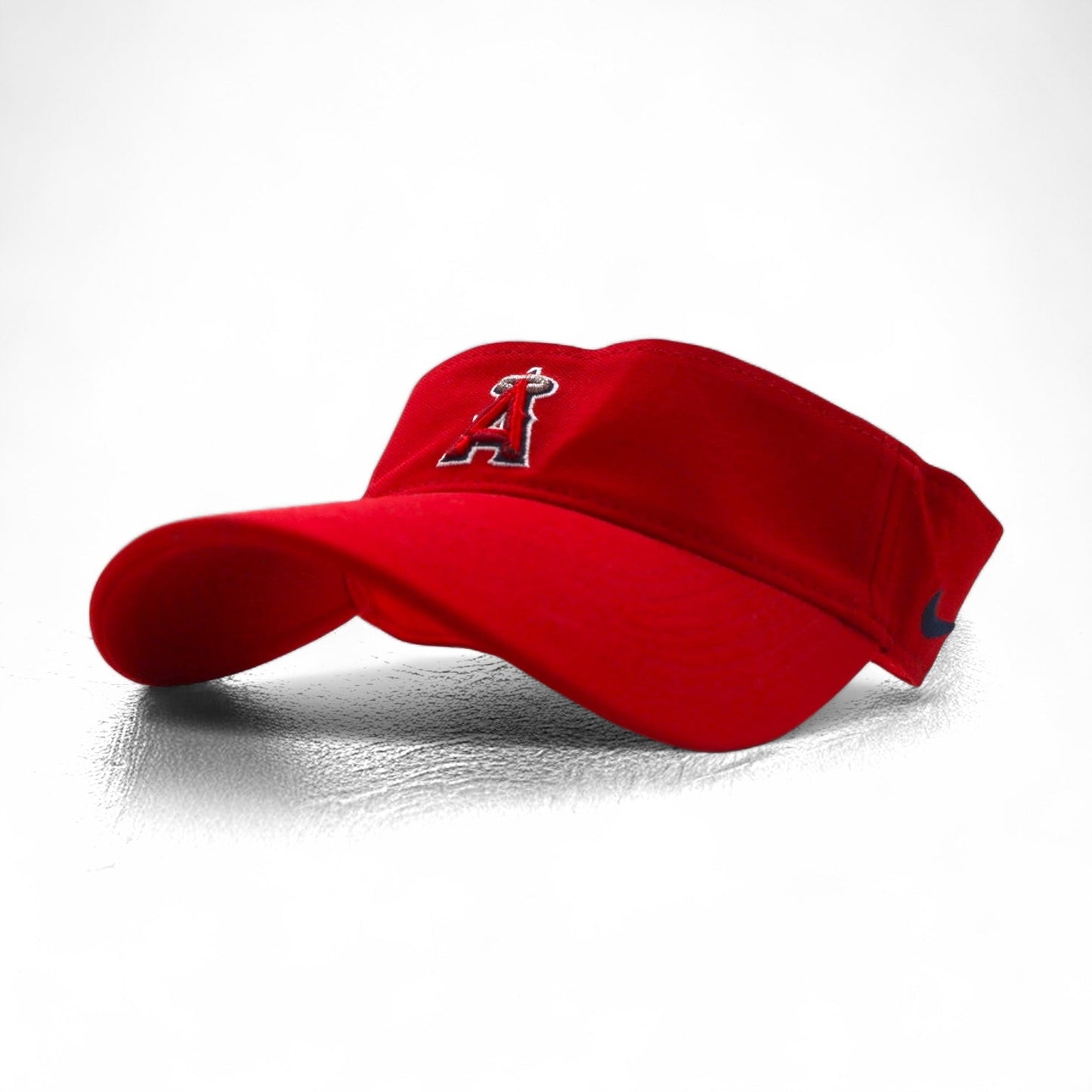 NIKEドライフィット サンバイザー キャップ FREE レッド MLB Los Angeles Angels スウォッシュ