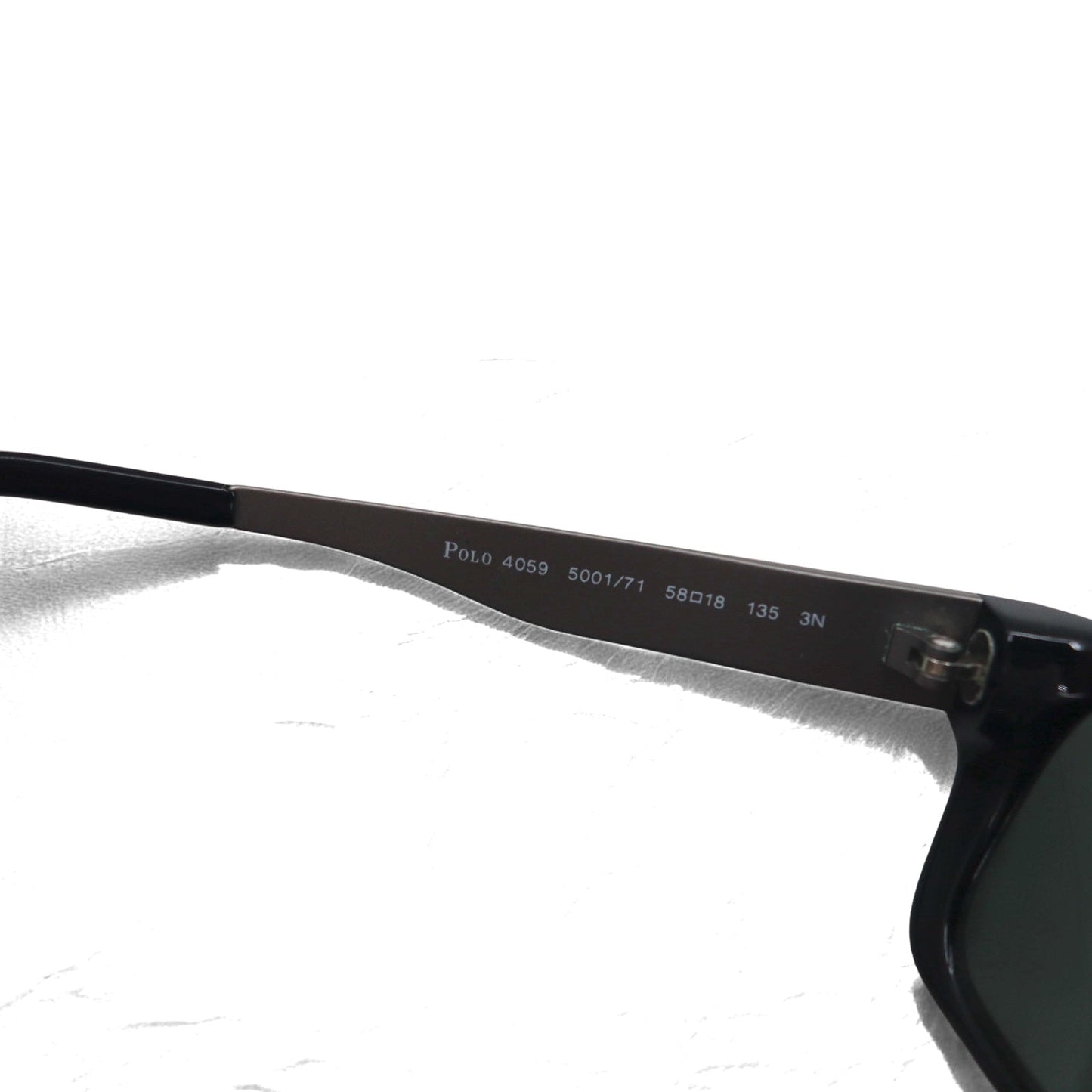 RALPH LAUREN イタリア製 スクエア サングラス ブラック メタル POLO 4059 5001/71 58◻︎18 135 3N