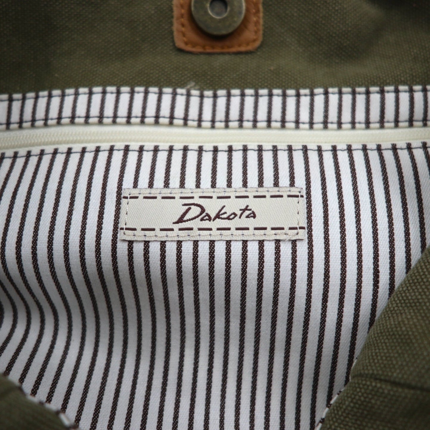 Dakota レザーハンドル キャンバス トートバッグ ショルダーバッグ カーキ 牛革 1530742 未使用品