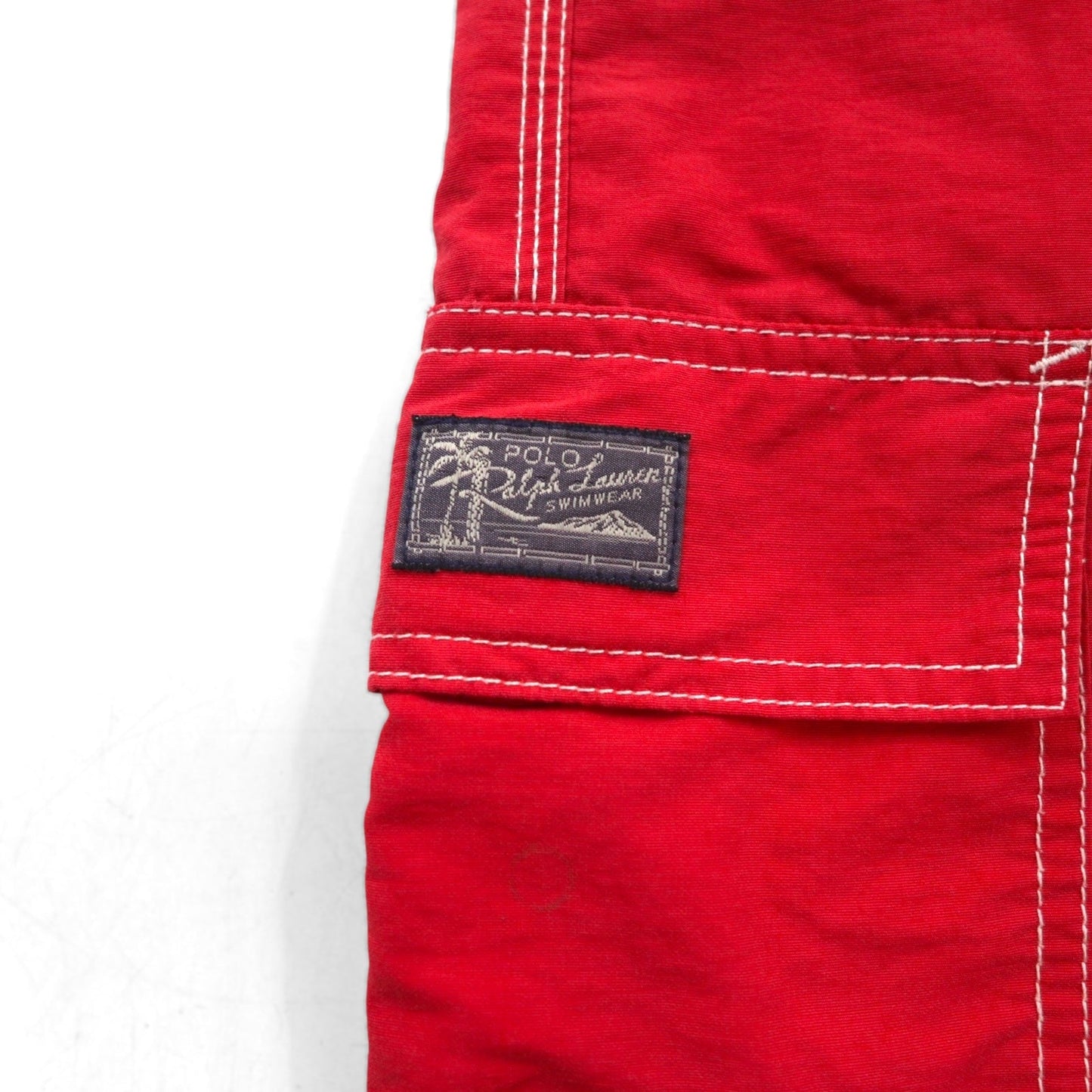 Polo by Ralph Lauren 90年代 ボードショーツ スイム ショーツ ハーフパンツ XL レッド ナイロン 水陸両用