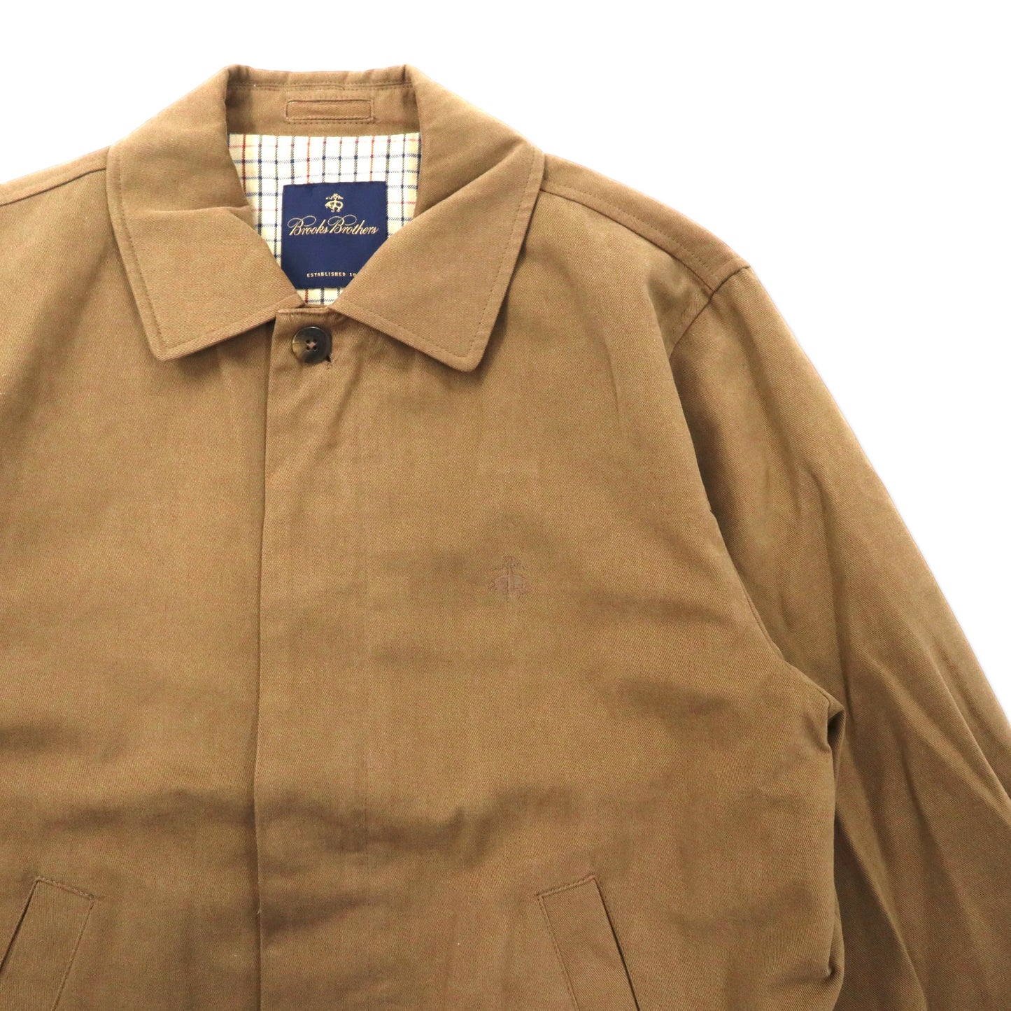 Brooks Brothers スウィングトップ ハリントンジャケット L ベージュ コットン 裏地チェック