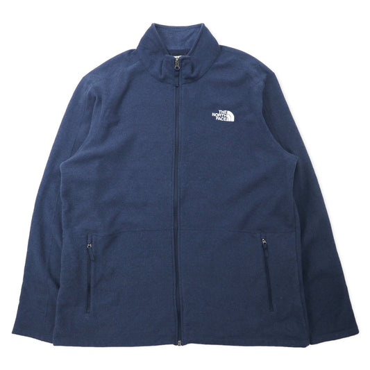 THE NORTH FACE フルジップ フリースジャケット XL ネイビー ポリエステル ワンポイントロゴ刺繍
