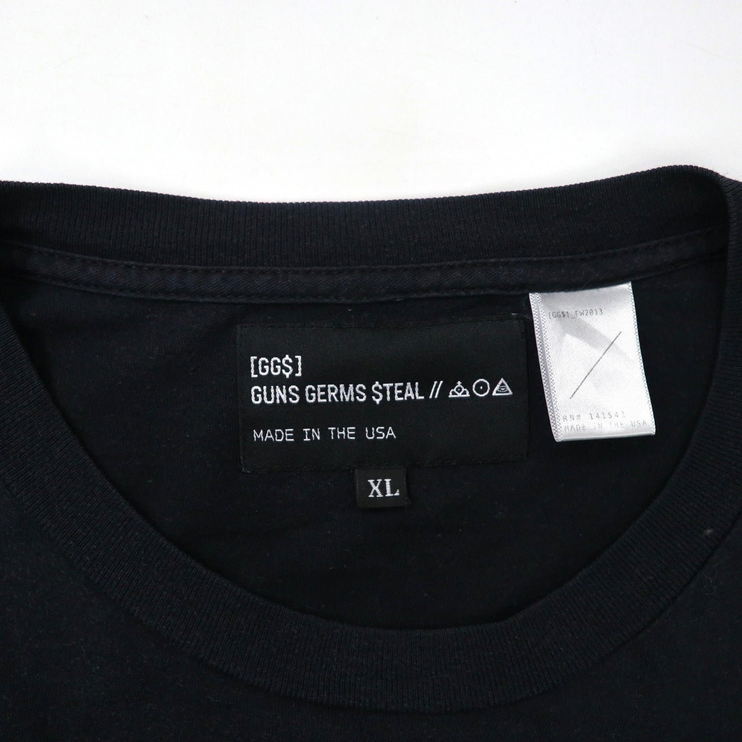 GUNS GERMS STEAL ( GGS ) ビッグサイズ ロングスリーブTシャツ XL ブラック コットン プリント USA製