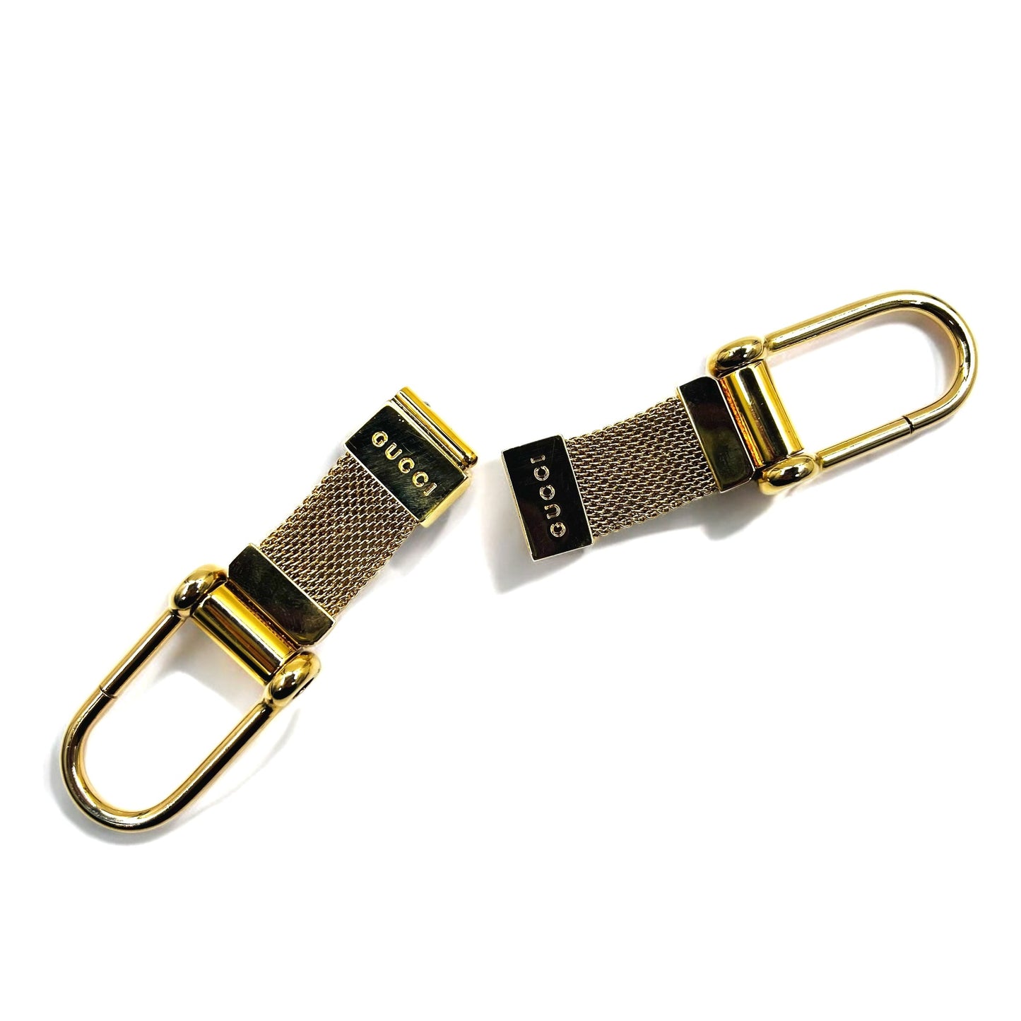 GUCCI イタリア製 セパレート キーホルダー キーリング ゴールド メタル メッシュ