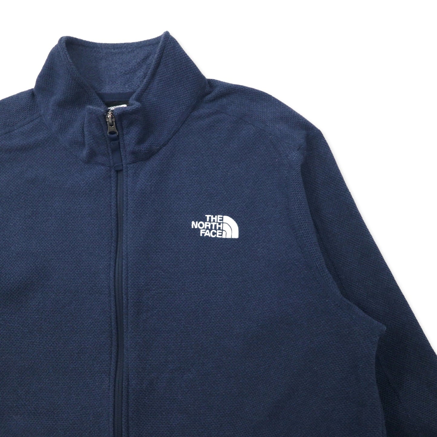 THE NORTH FACE フルジップ フリースジャケット XL ネイビー ポリエステル ワンポイントロゴ刺繍