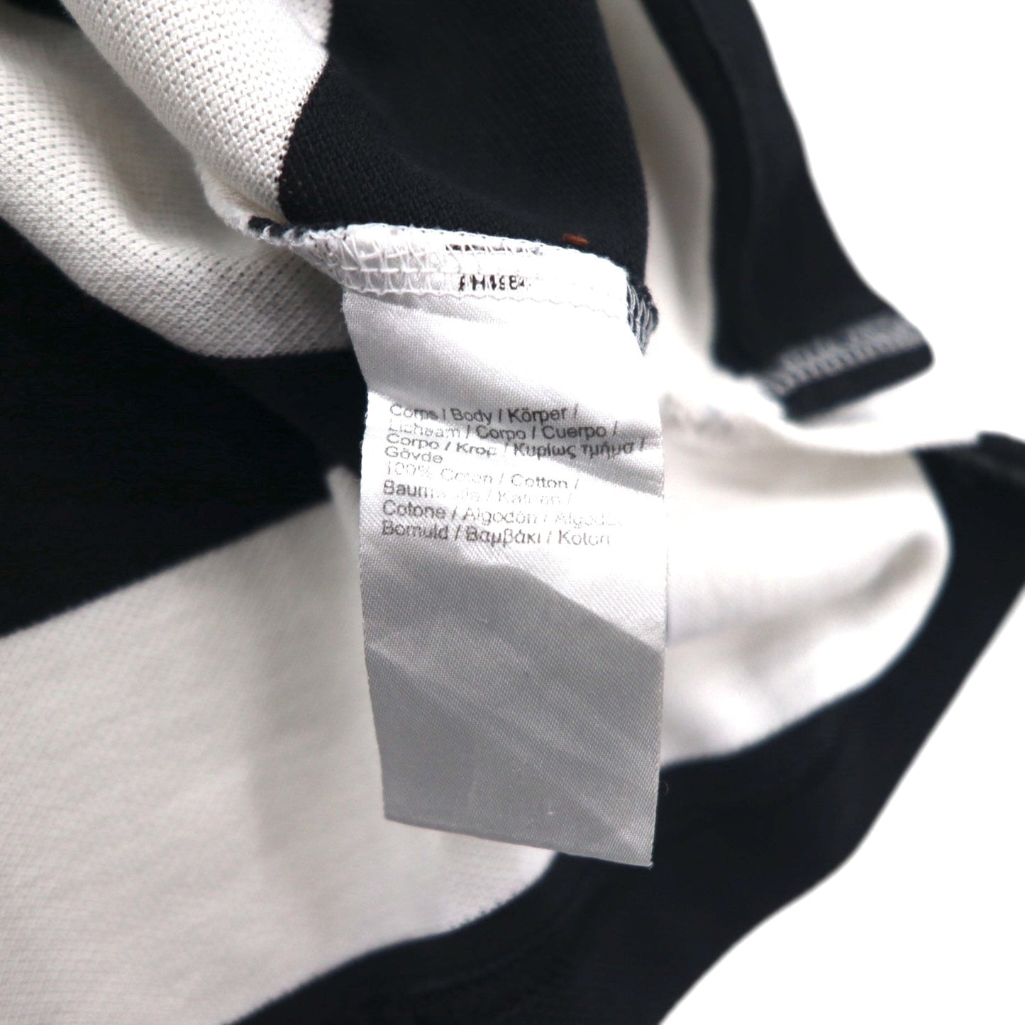 LACOSTE ボーダー ポロシャツ 2XL REGULAR FIT ホワイト ブラック 鹿の子 ビッグサイズ PH4984