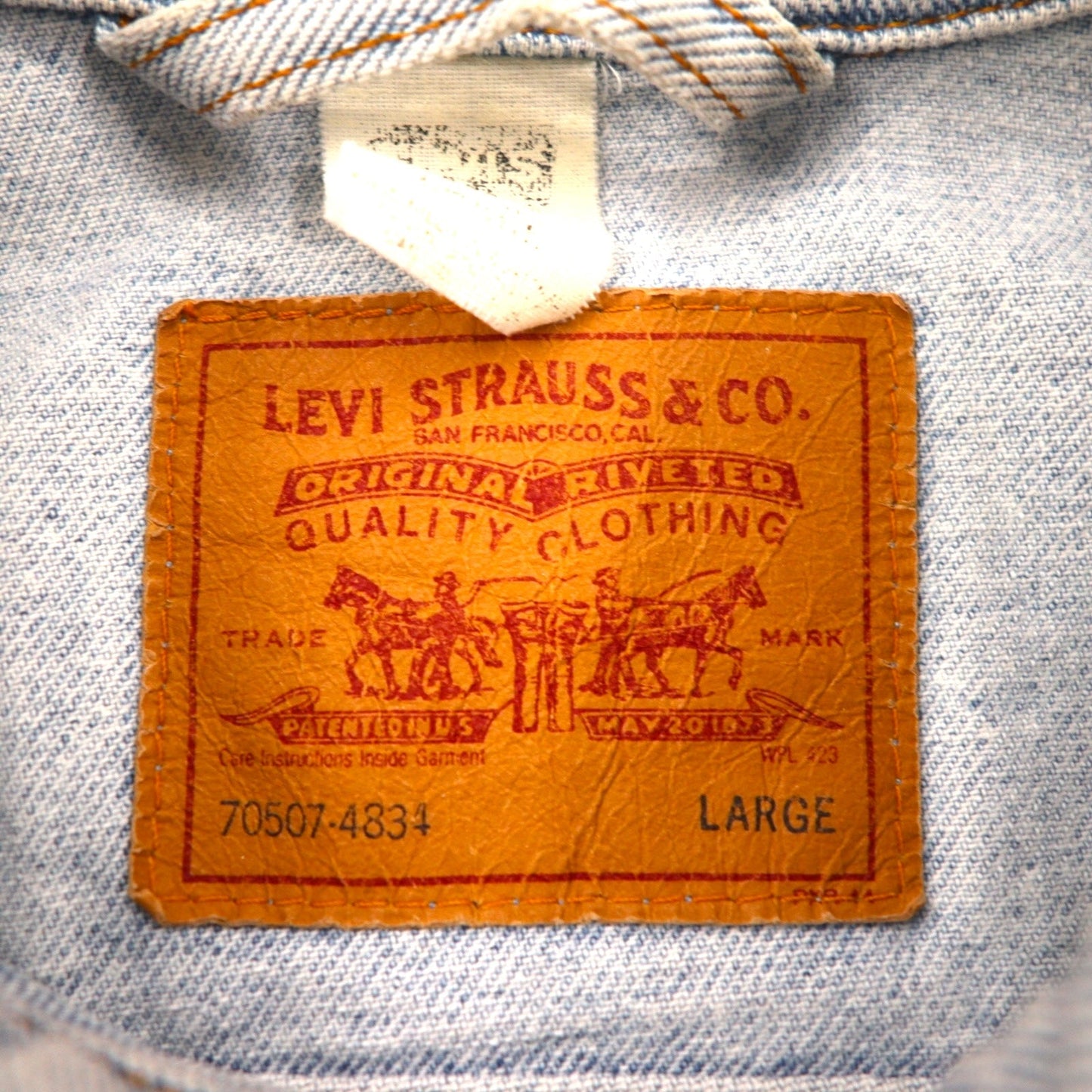 Levi's 90年代 USA製 デニムジャケット Gジャン L ライトブルー アイスウォッシュ 70507-4834