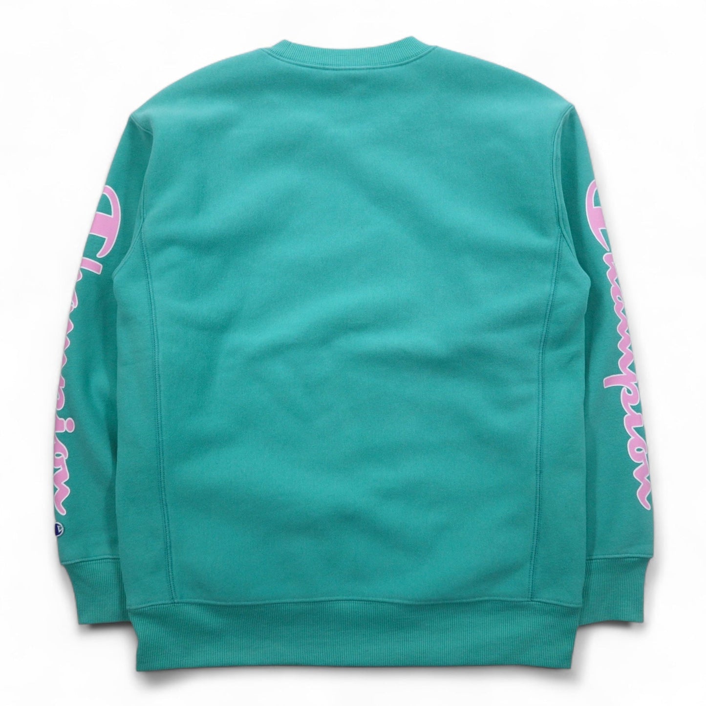 Champion リバースウィーブ REVERSE WEAVE スウェット M グリーン 裏起毛 青単タグ 復刻 袖プリント ホンジュラス製
