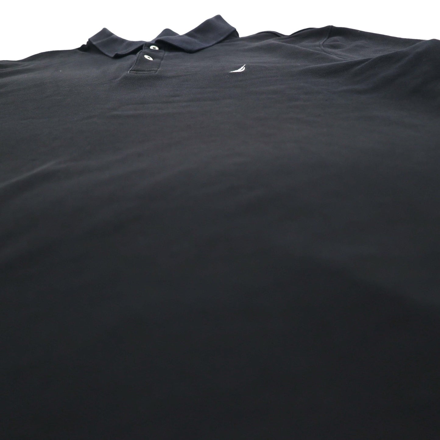 NAUTICA クラシックフィット ポロシャツ 2XL Classic Fit ブラック 鹿の子 ワンポイントロゴ刺繍