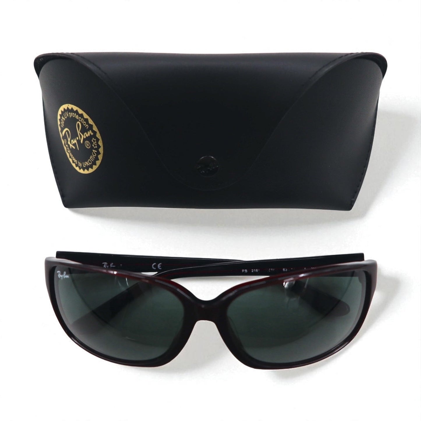 Ray-Ban ビッグフレーム スクエア サングラス ボルドー プラスチック RB2161