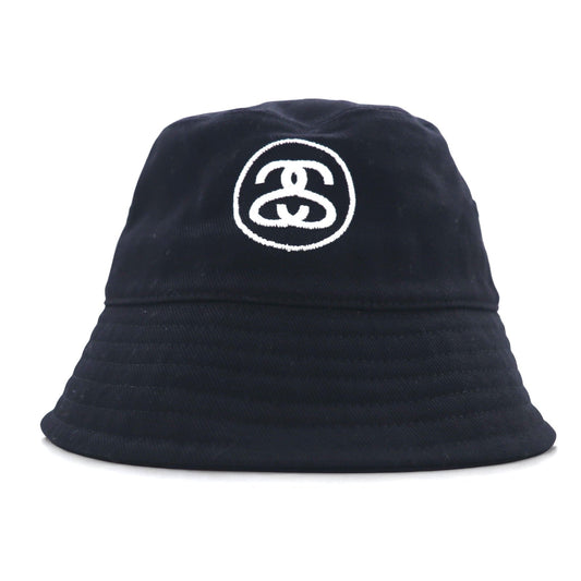 Stussy SSリンク シャネルロゴ刺繍 ディープ バケットハット S/M ブラック SS Link Deep Bucket Hat 1321185