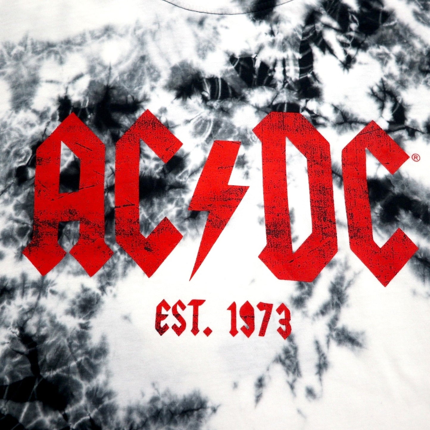 AC/DC オフィシャル ロック バンド Tシャツ バンT L ホワイト タイダイ コットン