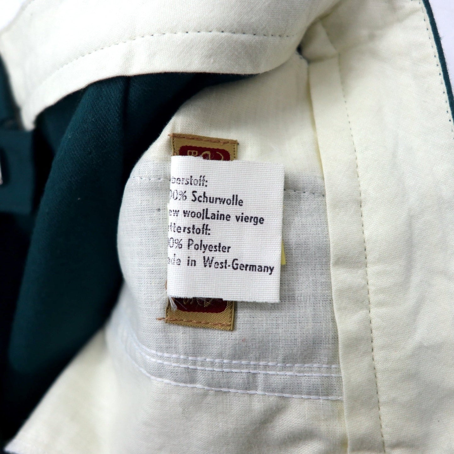 BOUTIQUE by Elegance S.A. Paris 西ドイツ製 80年代 2タック ワイド スラックスパンツ 40 グリーン ウール ユーロヴィンテージ