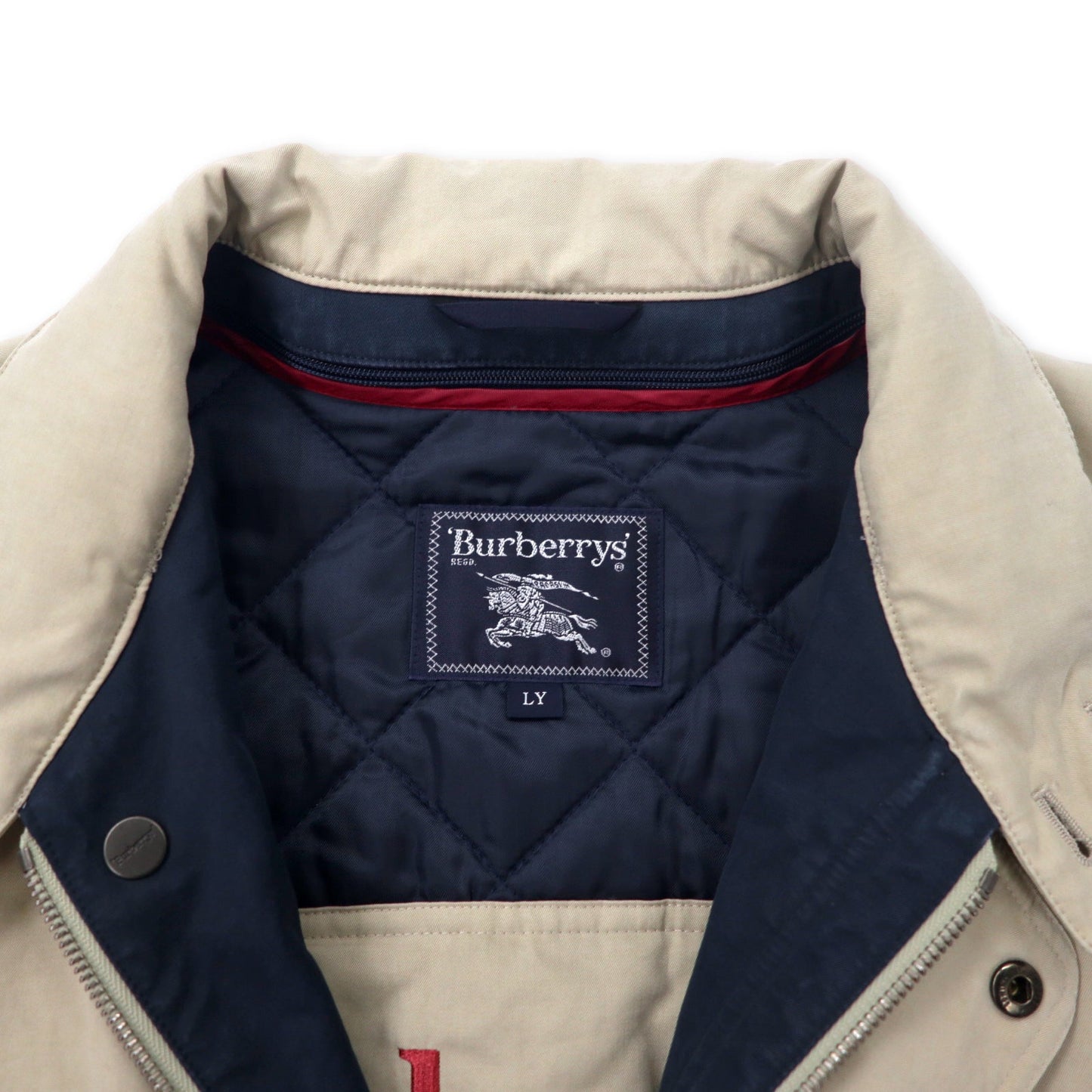 Burberrys スウィングトップ ハリントンジャケット LY ベージュ コットン ポリエステル フード収納式 キルティングライナー着脱式 オールド 日本製
