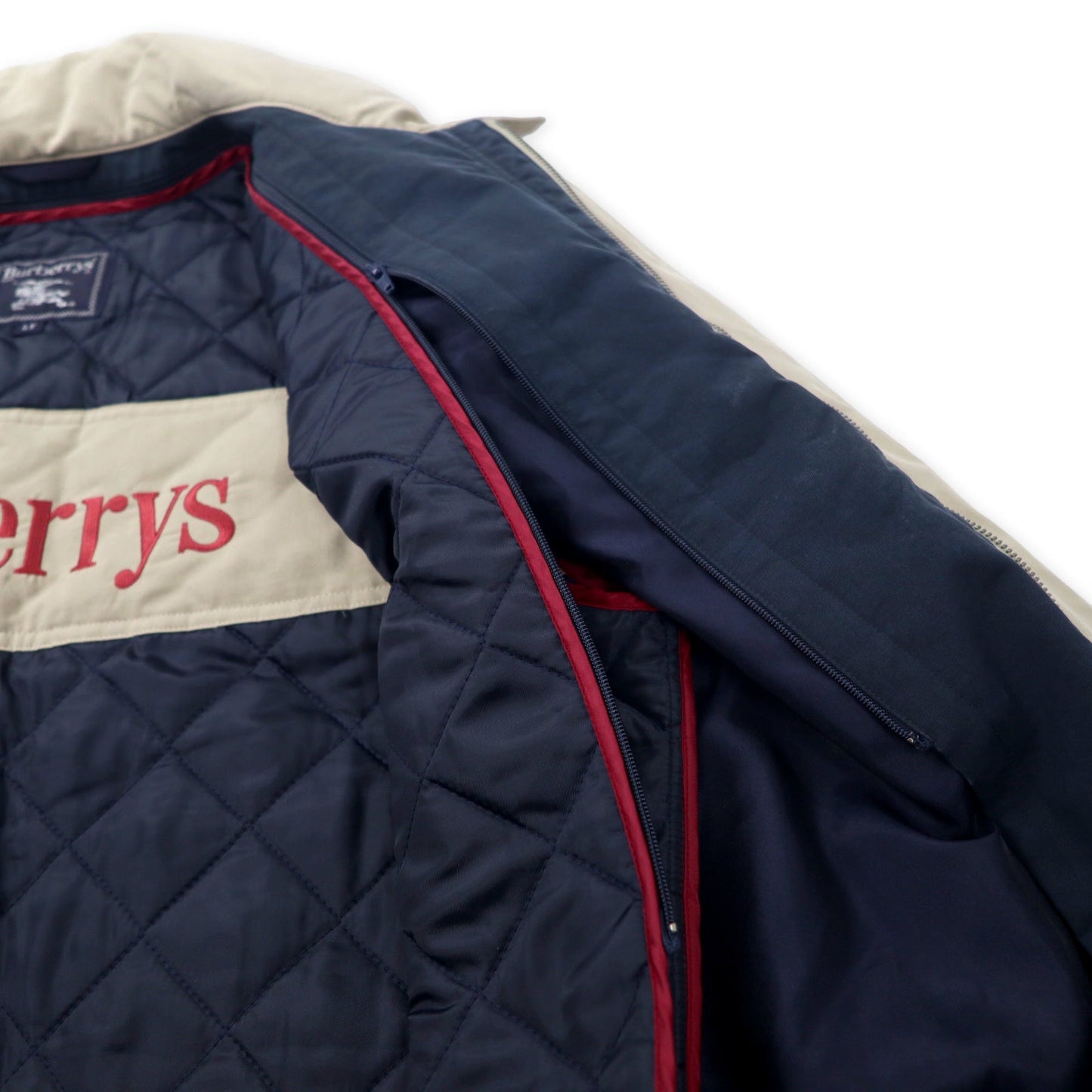 Burberrys スウィングトップ ハリントンジャケット LY ベージュ コットン ポリエステル フード収納式 キルティングライナー着脱式 オールド 日本製