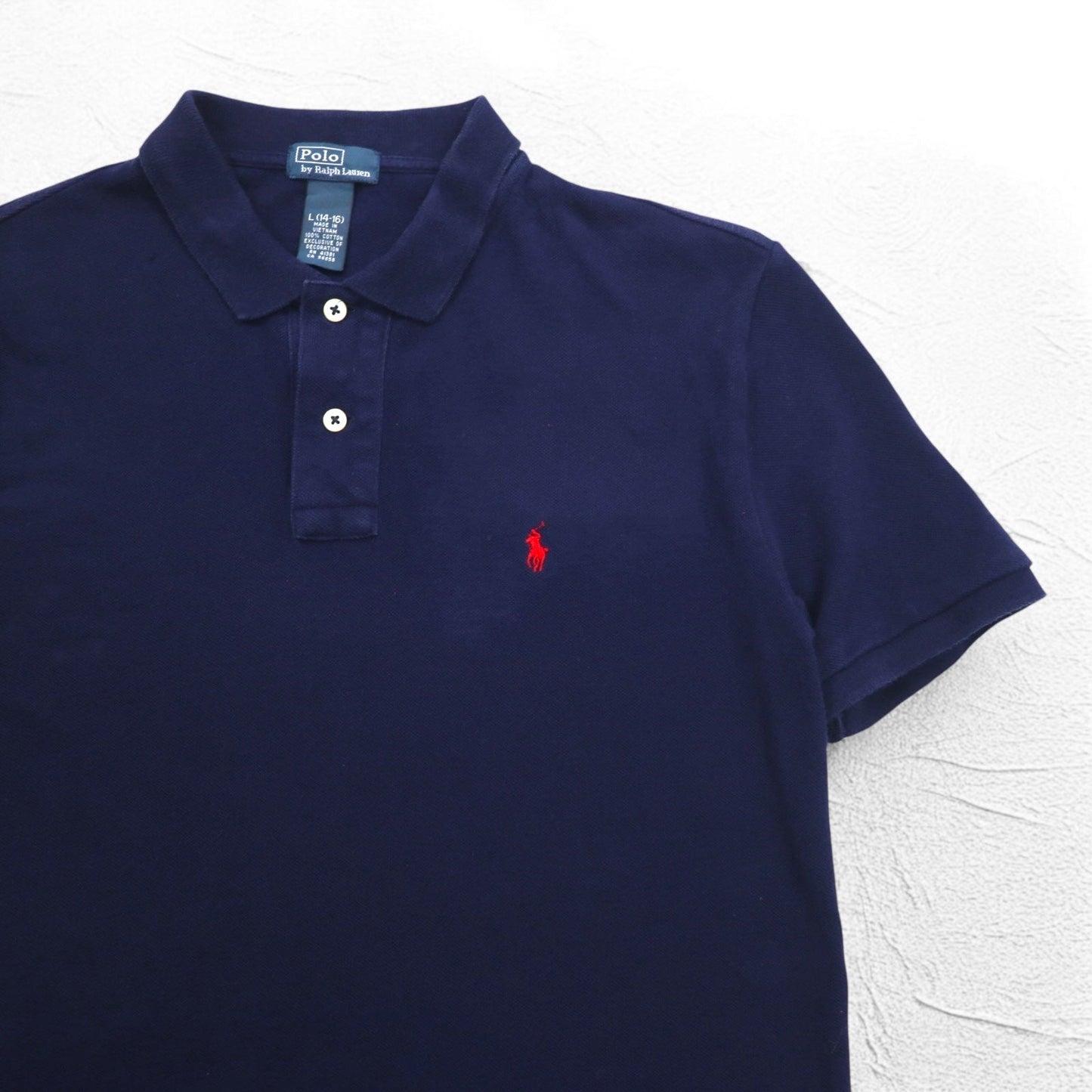 Polo by Ralph Lauren 90年代 ポロシャツ L ネイビー コットン 鹿の子 スモールポニー刺繍