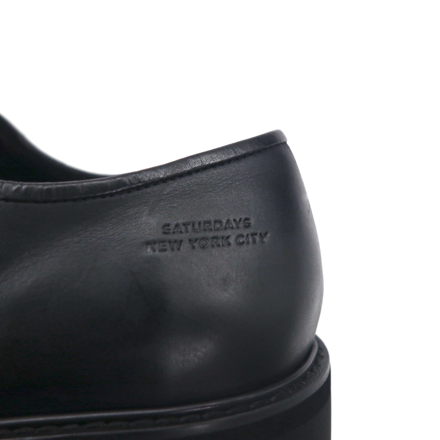 SATURDAYS NYC プレーントゥ ドレスシューズ 28cm ブラック レザー 牛革 Ali Black Shoe M22106AL01