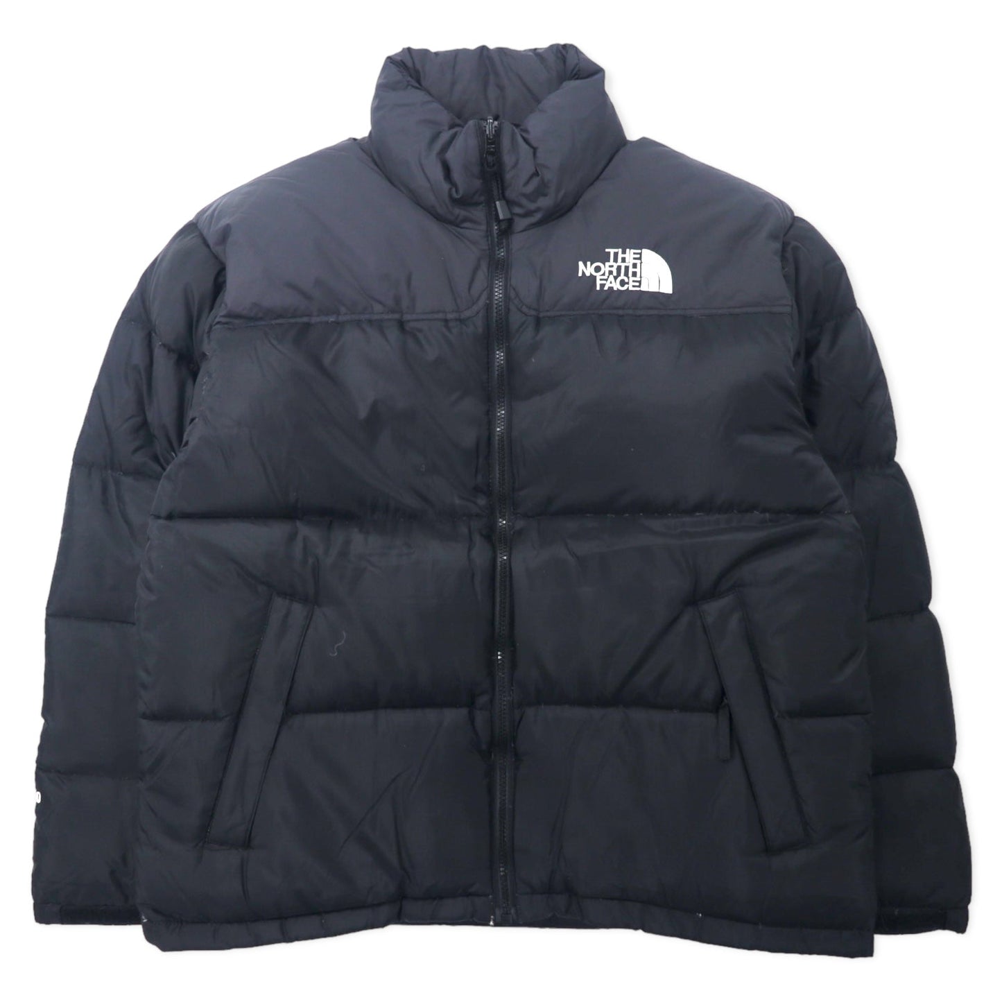THE NORTH FACE ヌプシ ダウンジャケット 700フィルパワー M ブラック ナイロン ロゴ刺繍 フード収納式 US規格