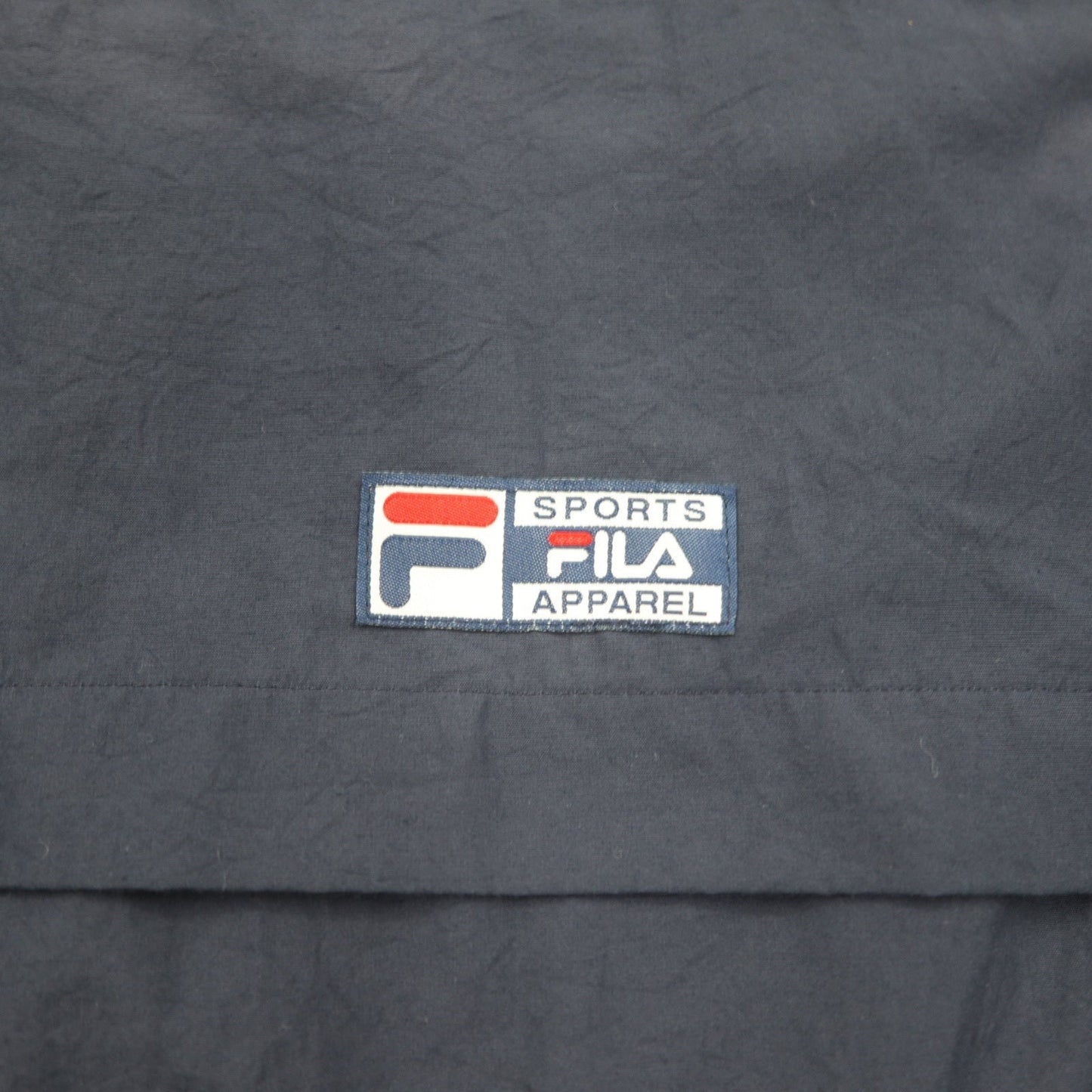 FILA 90年代 ナイロンパーカー XL ネイビー メッシュライナー フード着脱式 ドローコード