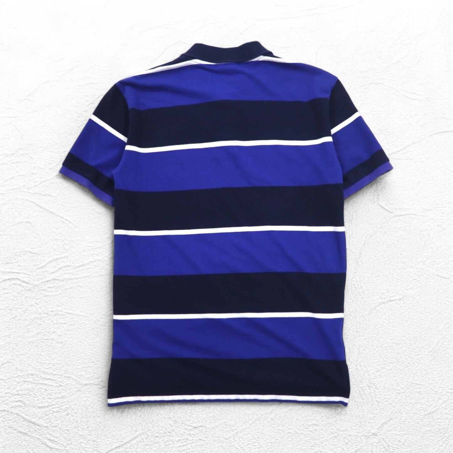 Polo by Ralph Lauren 90年代 ボーダー ポロシャツ M ネイビー ブルー 鹿の子 スモールポニー刺繍 ペルー製