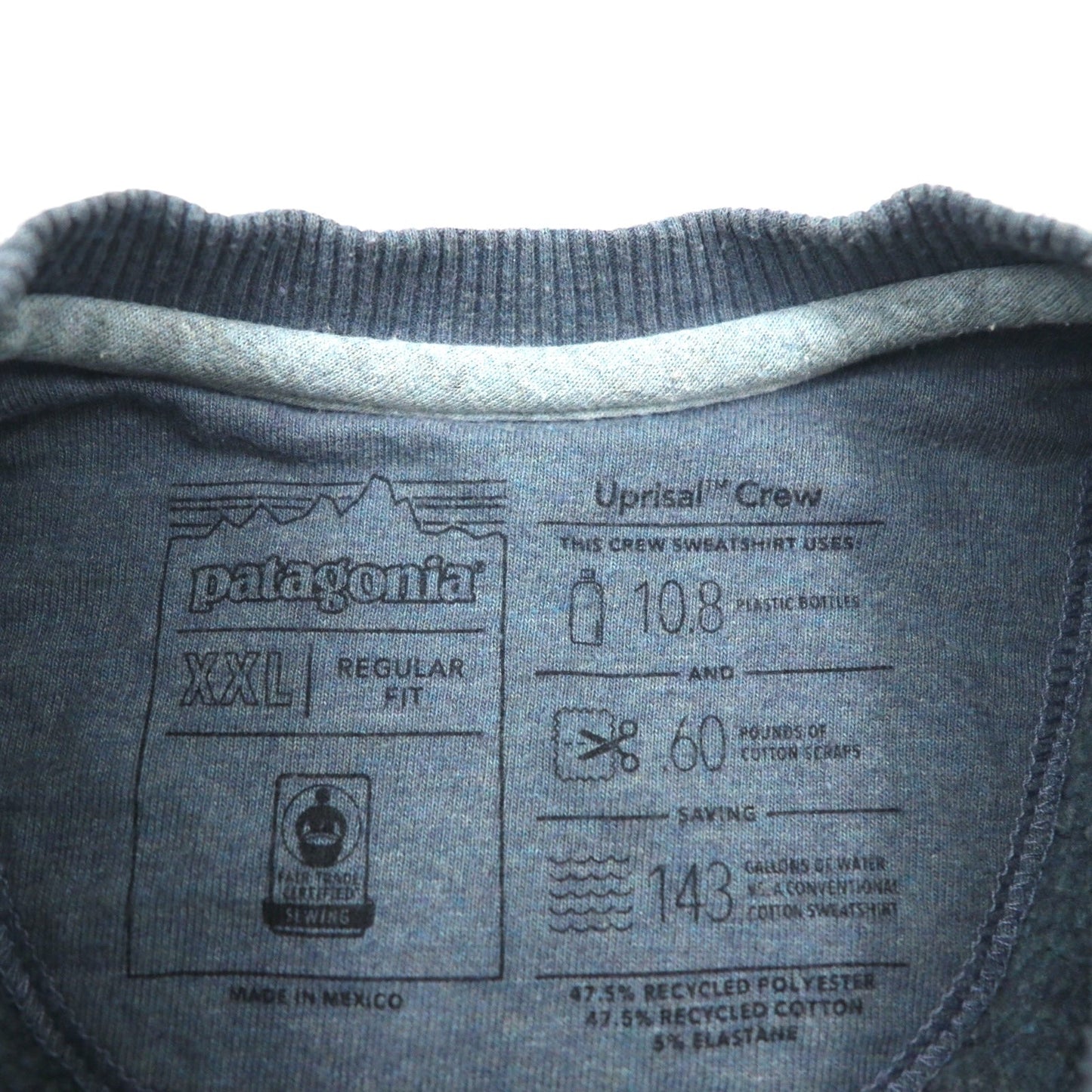 patagonia ベア プリント クルー スウェットシャツ 2XL ブルー 裏起毛 39544