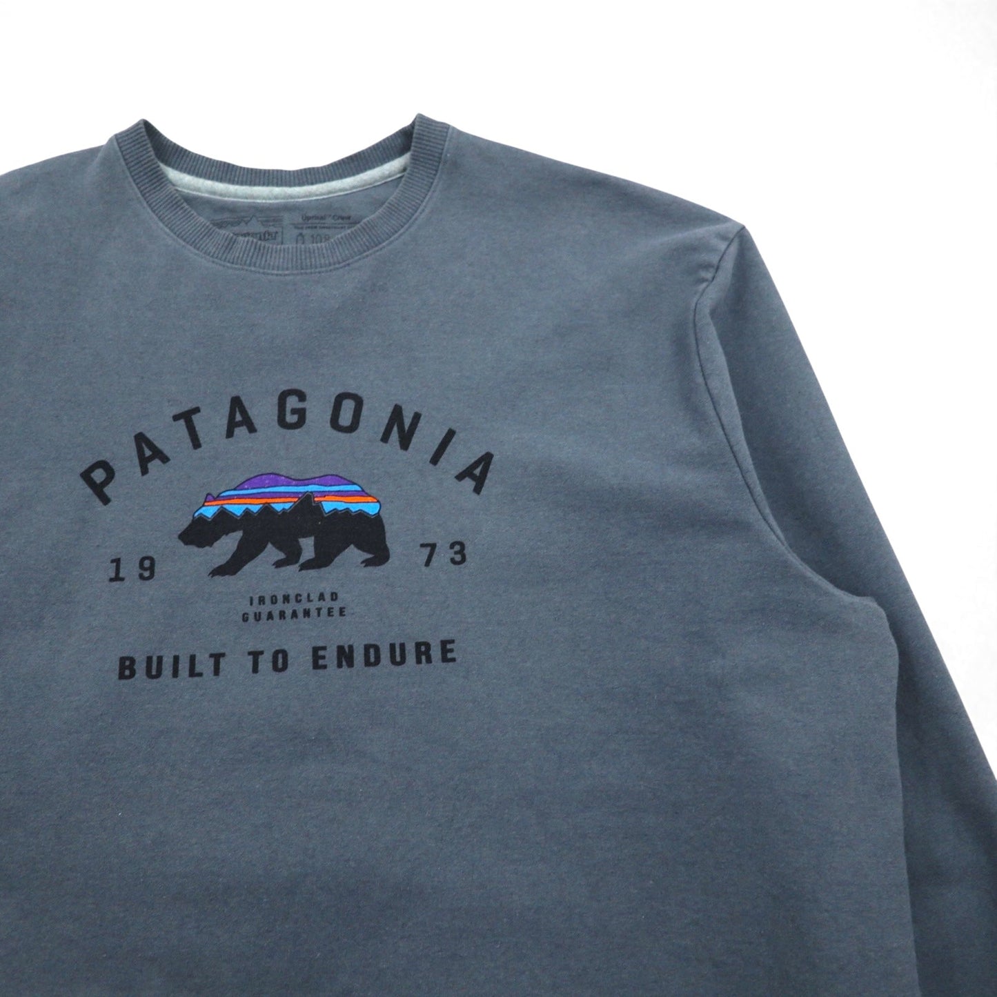 patagonia ベア プリント クルー スウェットシャツ 2XL ブルー 裏起毛 39544
