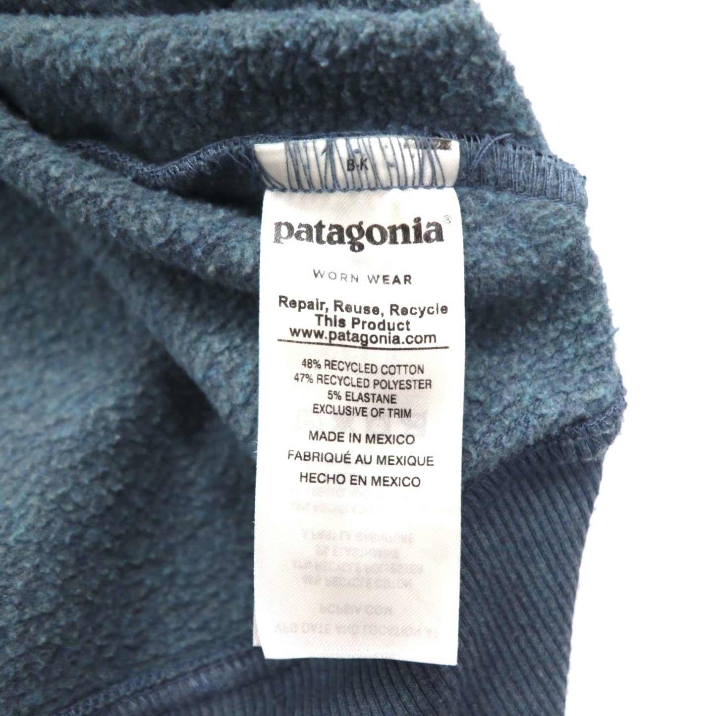 patagonia ベア プリント クルー スウェットシャツ 2XL ブルー 裏起毛 39544