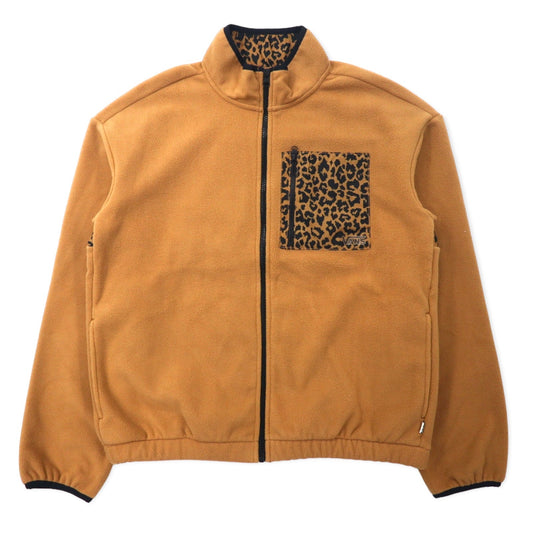VANS フルジップ フリースジャケット S ベージュ ポリエステル レオパード