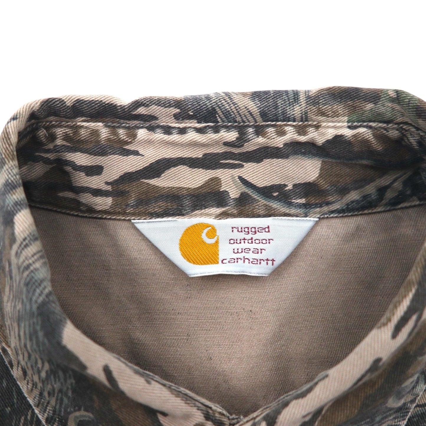 carhartt 90年代 ツリーカモ ボタンダウン ワークシャツ XL カーキ MOSSY OAK カモ rugged outdoor wear