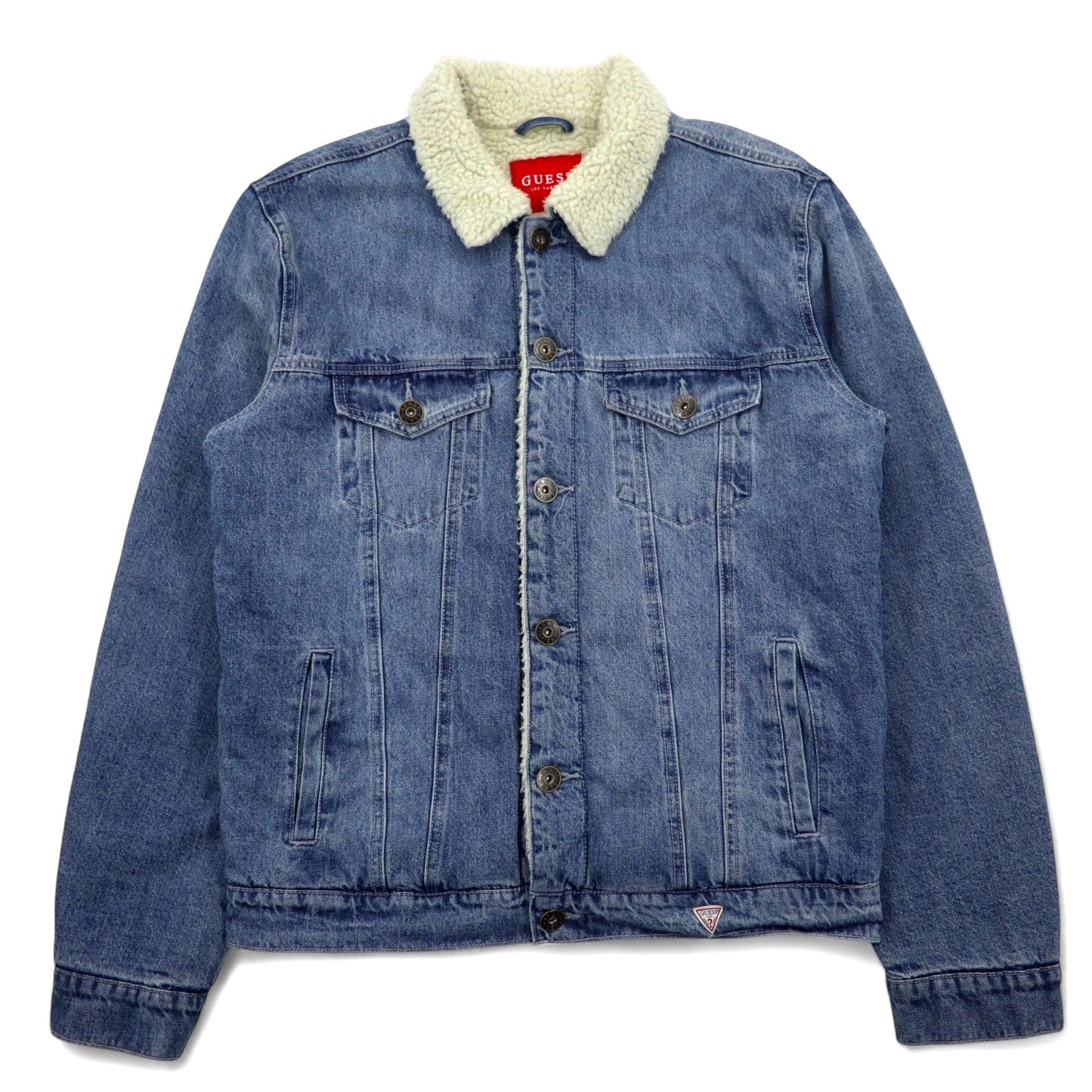 GUESS ボア デニムジャケット トラッカージャケット M ブルー コットン Sherpa Denim Jacket X74XN1R0LF0