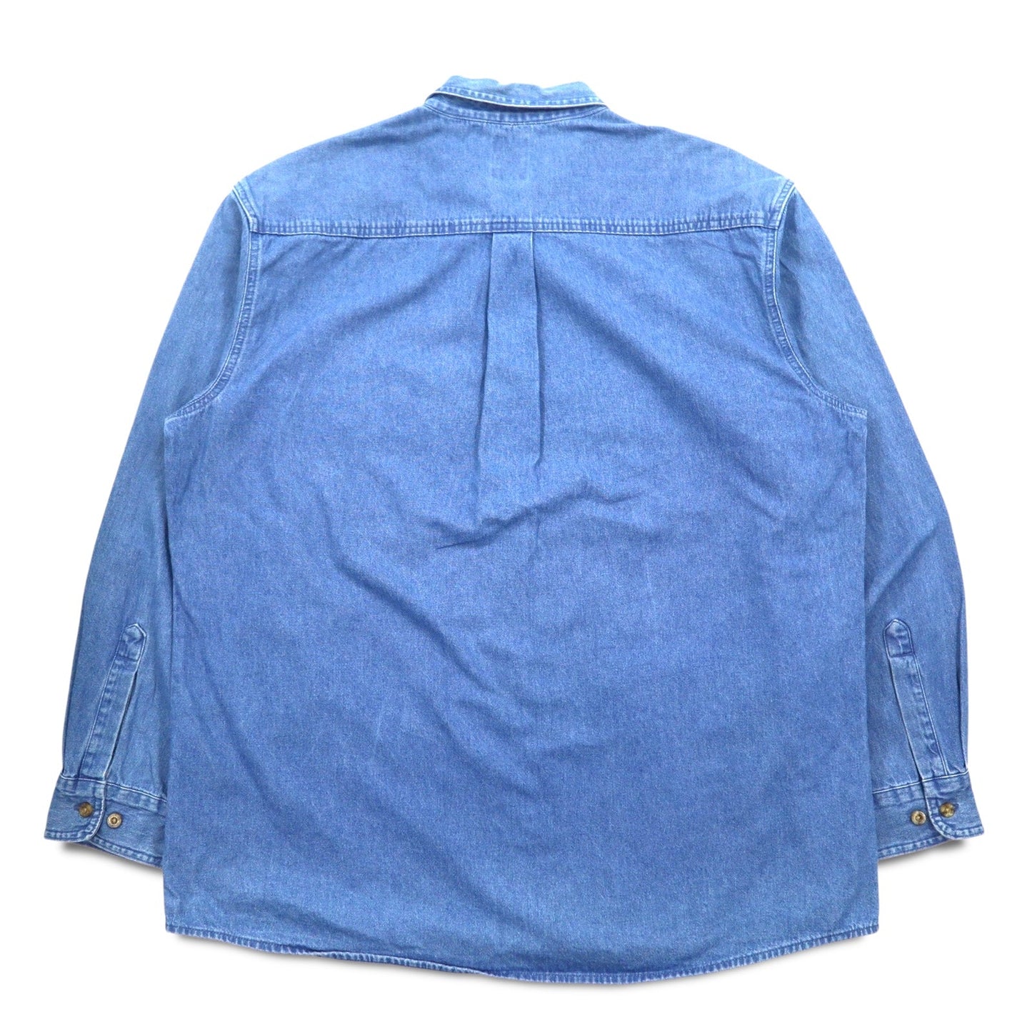 Dickies ストーンウォッシュド デニムシャツ ボタンダウン XXL インディゴ ブルー ビッグサイズ WL300SNB ニカラグア製