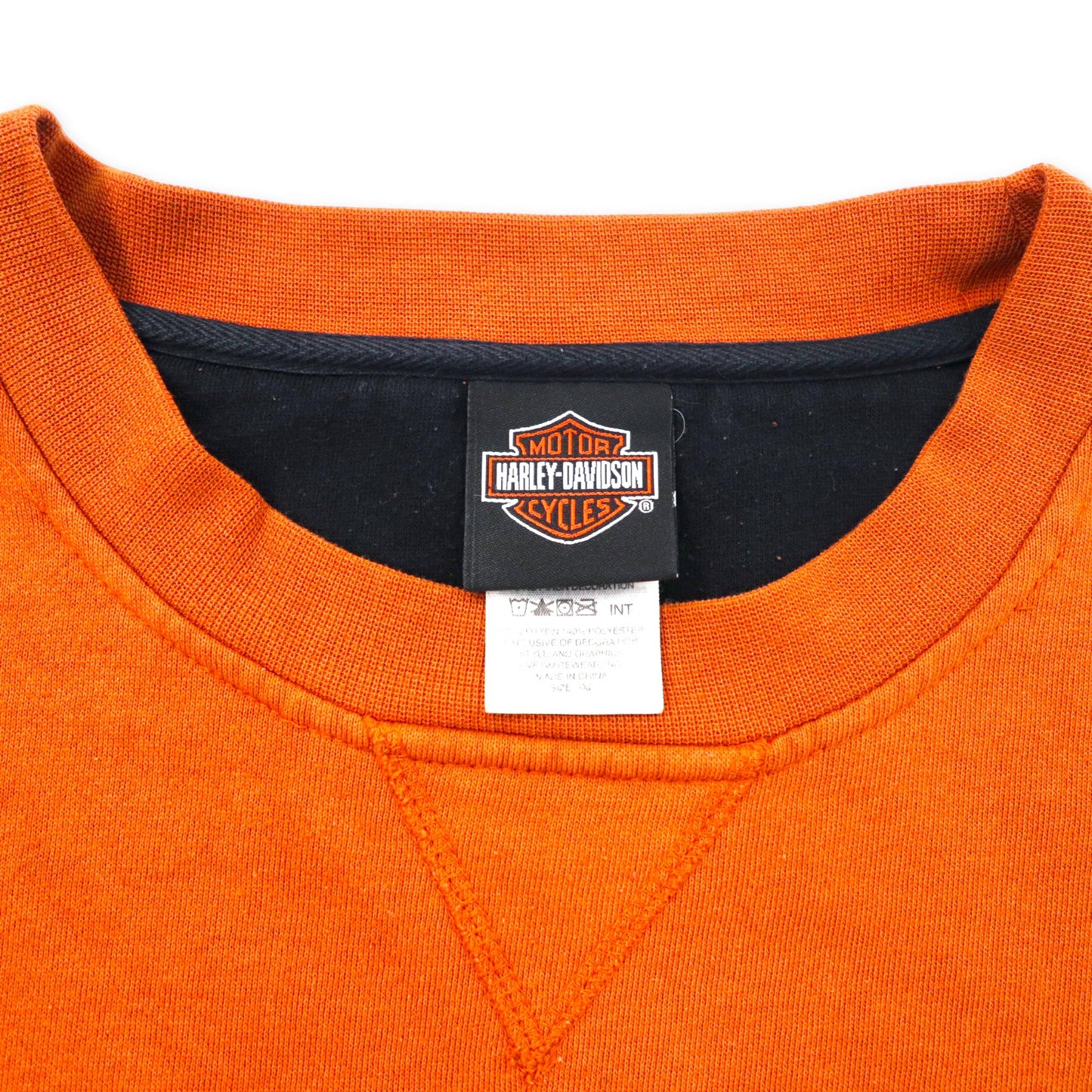 HARLEY DAVIDSON クルーネックスウェット 3XL ブラウン コットン ロゴ刺繍 ビッグサイズ