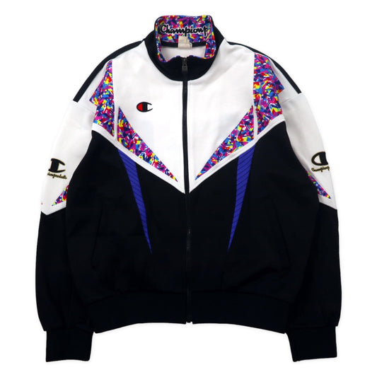 Champion products U.S.A. 90年代 トラックジャケット ジャージ L ブラック ホワイト ポリエステル スクリプトロゴ 日本製