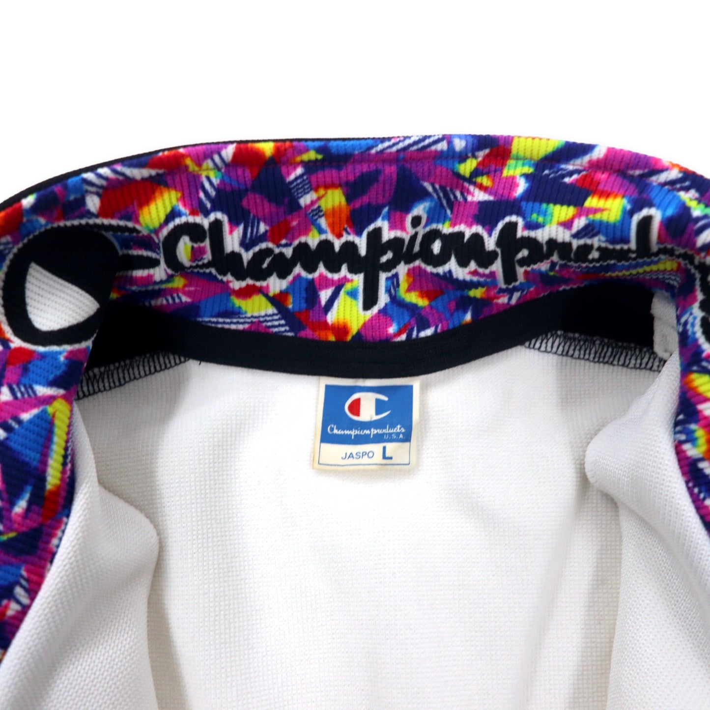 Champion products U.S.A. 90年代 トラックジャケット ジャージ L ブラック ホワイト ポリエステル スクリプトロゴ 日本製