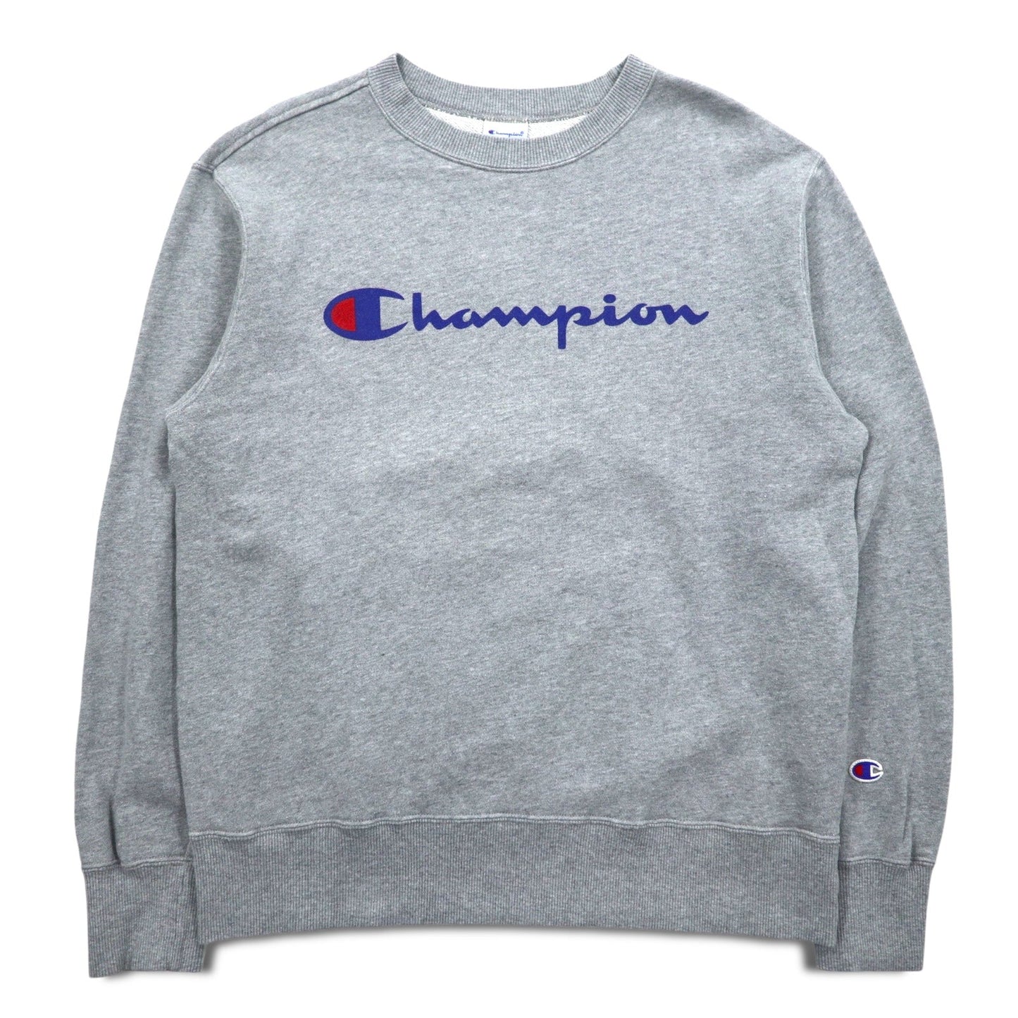 Champion ベーシック クルーネック スウェット L グレー コットン スクリプトロゴ C3-H004