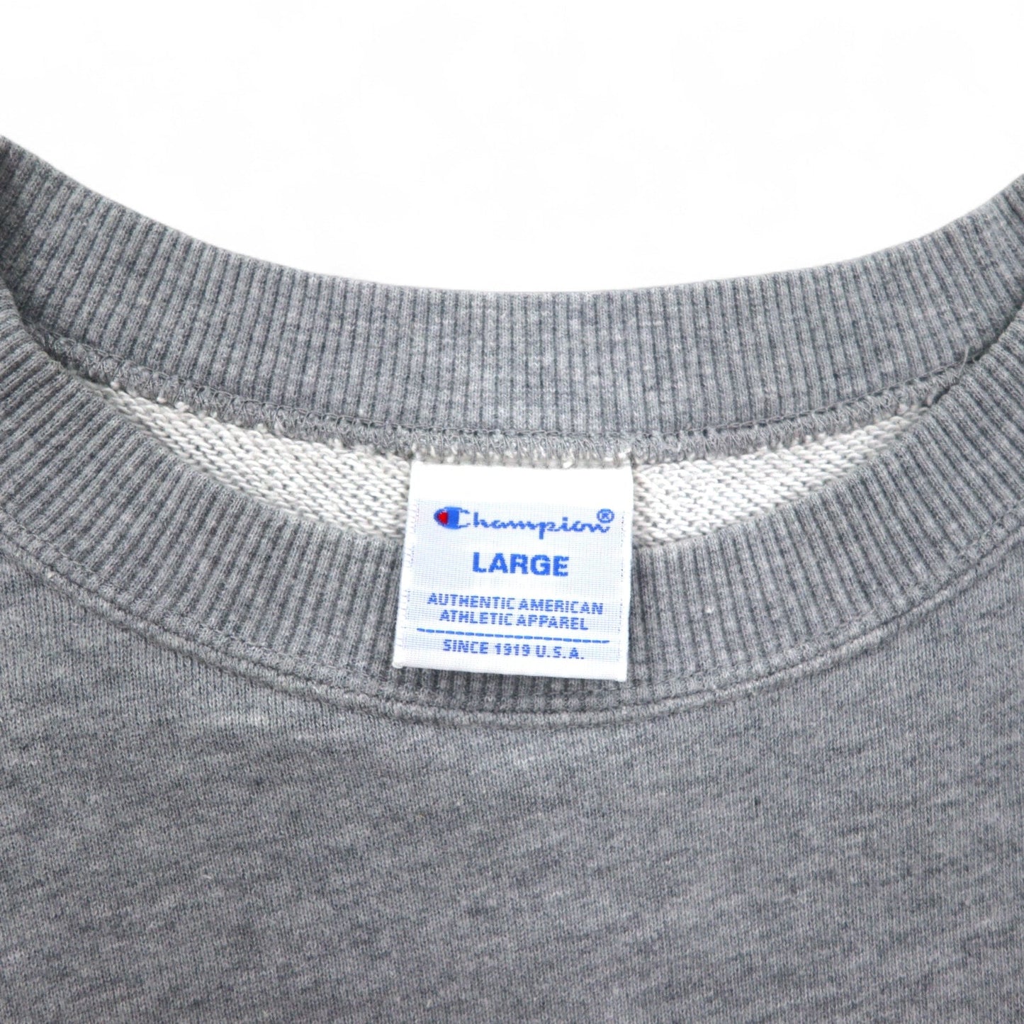 Champion ベーシック クルーネック スウェット L グレー コットン スクリプトロゴ C3-H004