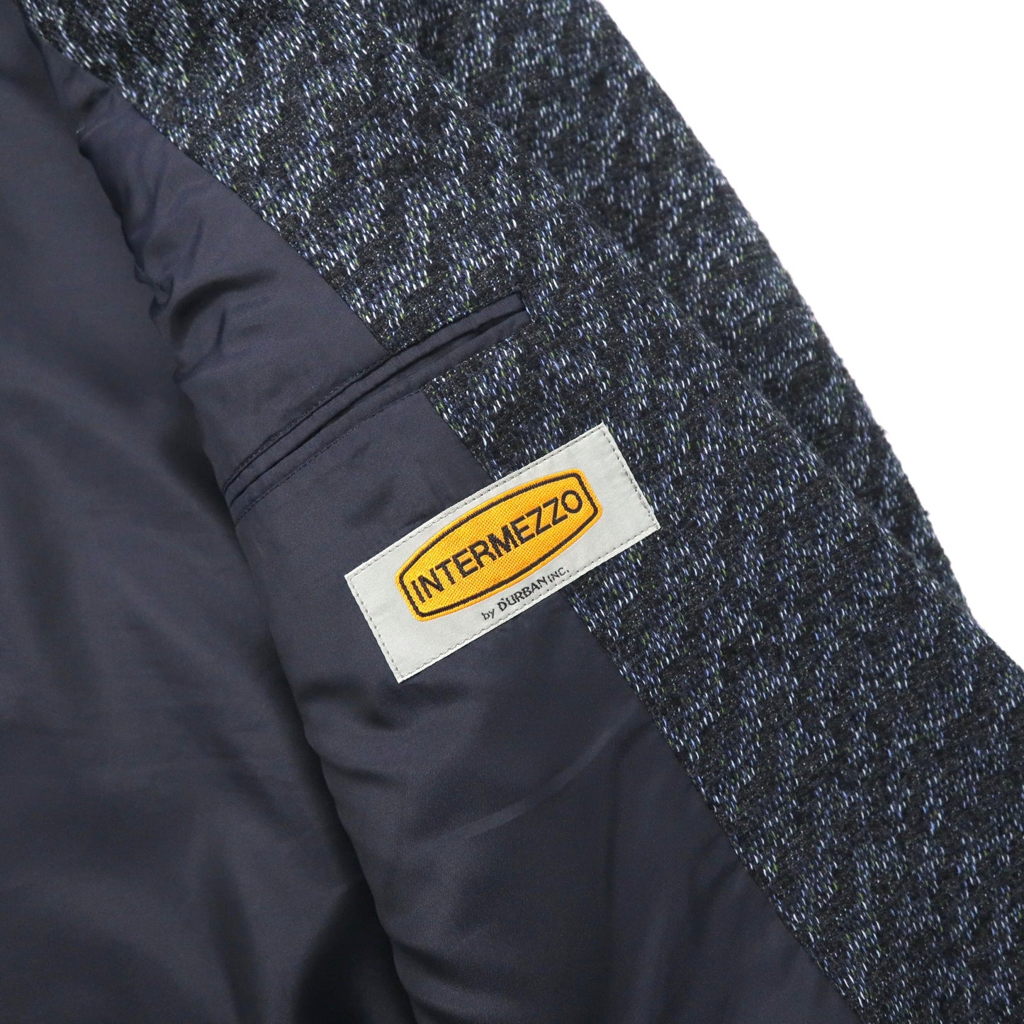 INTERMEZZO by D'URBAN 総柄 スーツ セットアップ L ネイビー ウール 80年代 日本製
